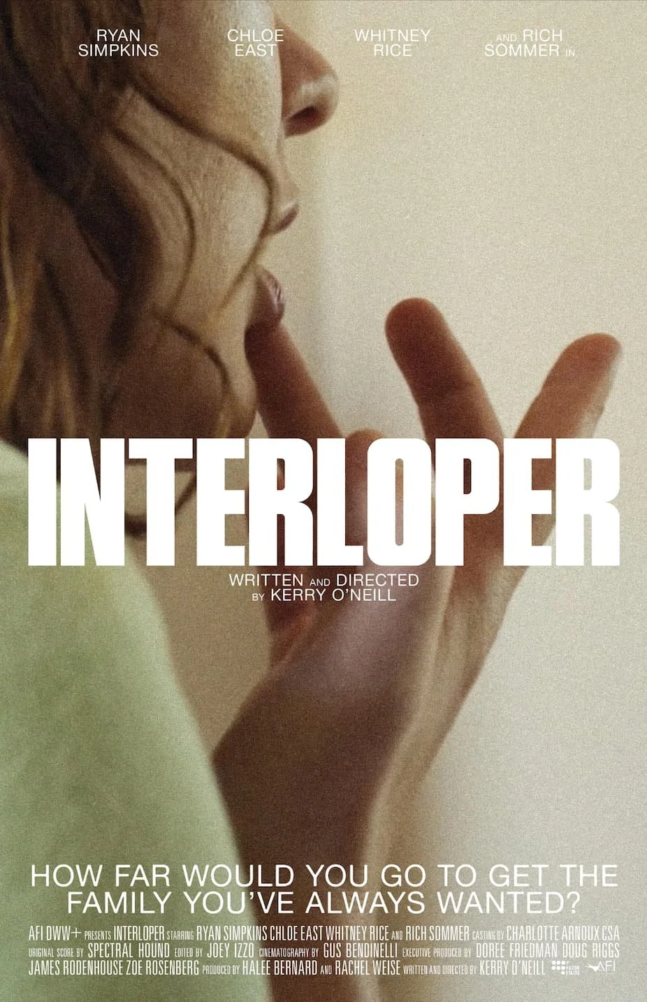 'Interloper' film poster. Produced by Rachel A Weise.