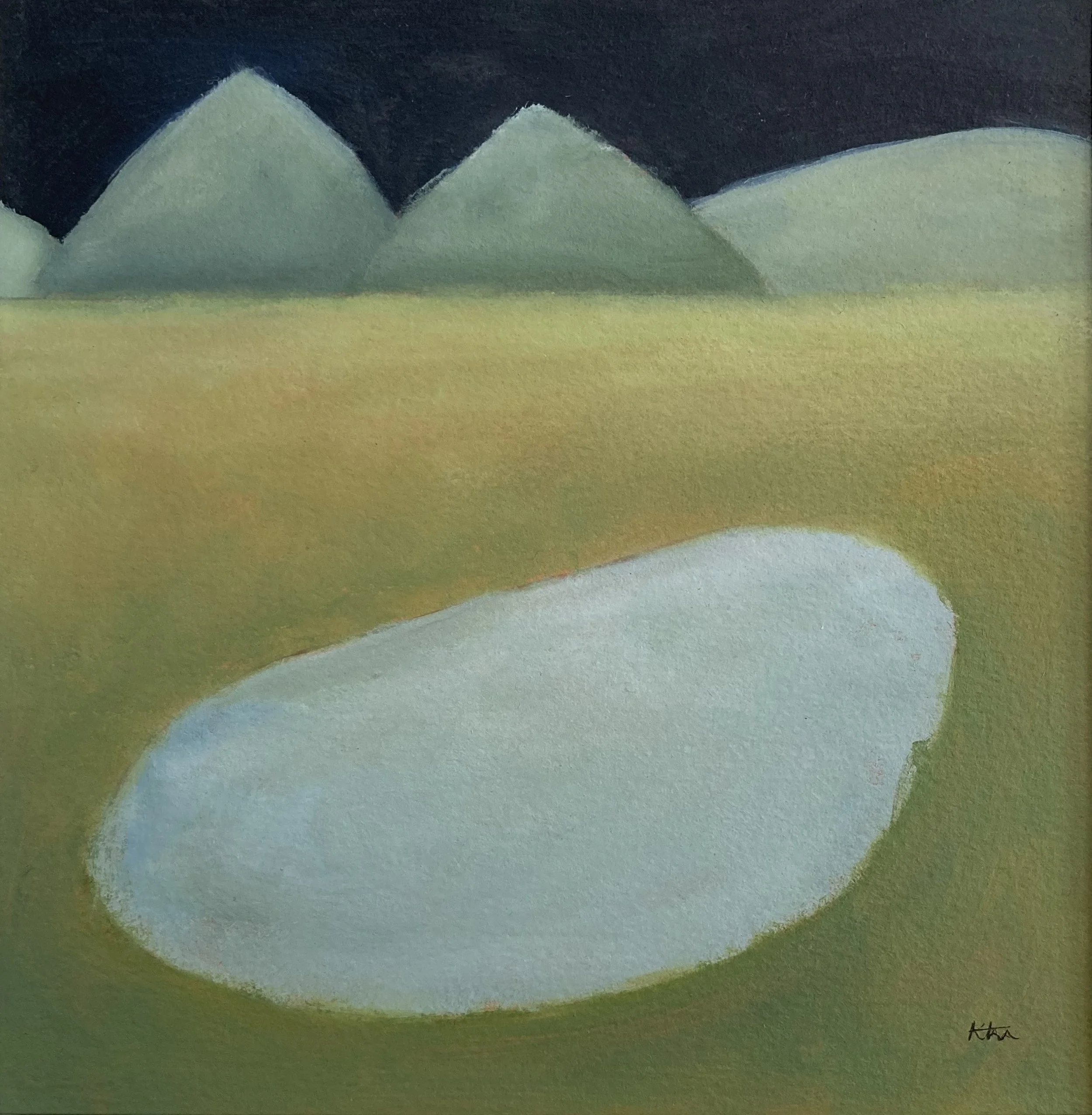 'Lost Lake' 2022. A study in oil on paper