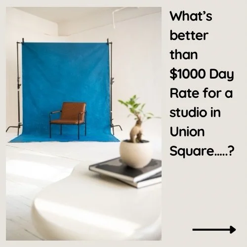 $600 for Full Day 8hrs in our Union Sq studio.  This includes paper and lights and equipment. Just bring your camera and create. We want to see what you do! (Hrs can be split in 2hr increments as well) .  First 10 to dm only!  Share with your favorit