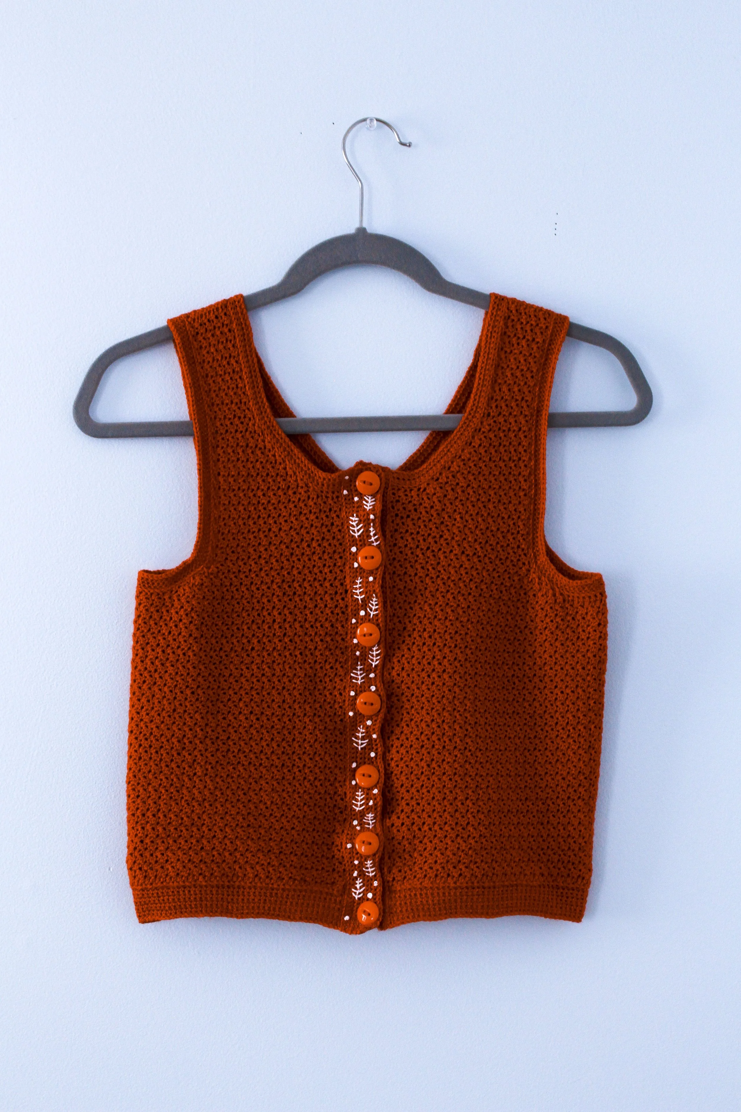 Project Notes: "Pumpkin Spice" Crochet Embroidered Top