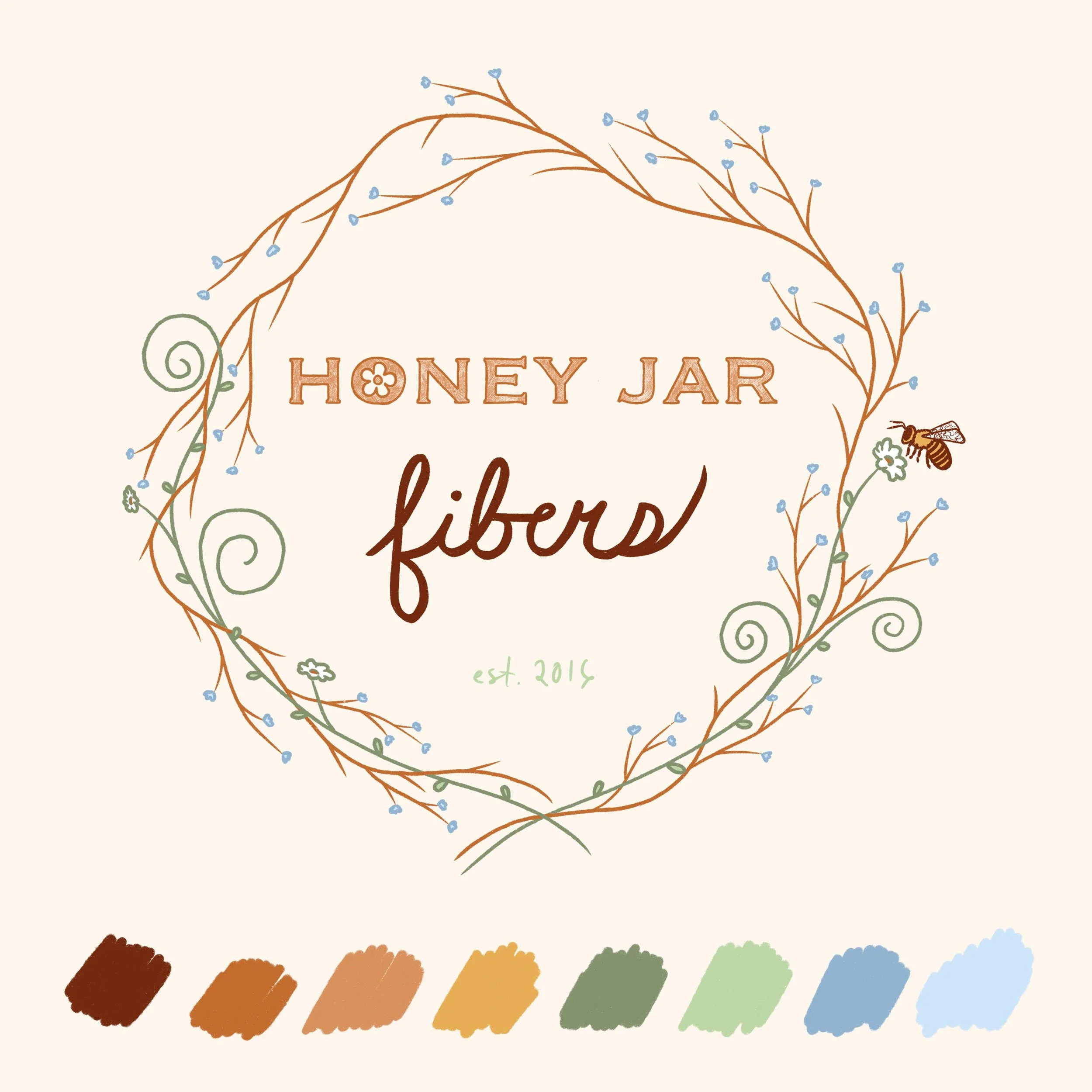 Mock Logo Design Illustration Project - Honey Jar Fibers