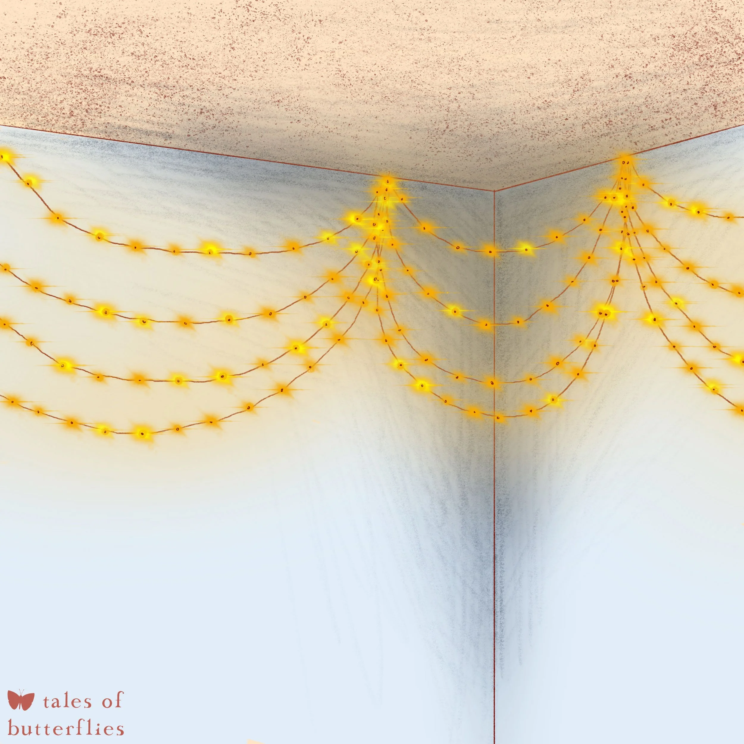 keeping warm 2023 no 1: hanging twinkle lights for warmth