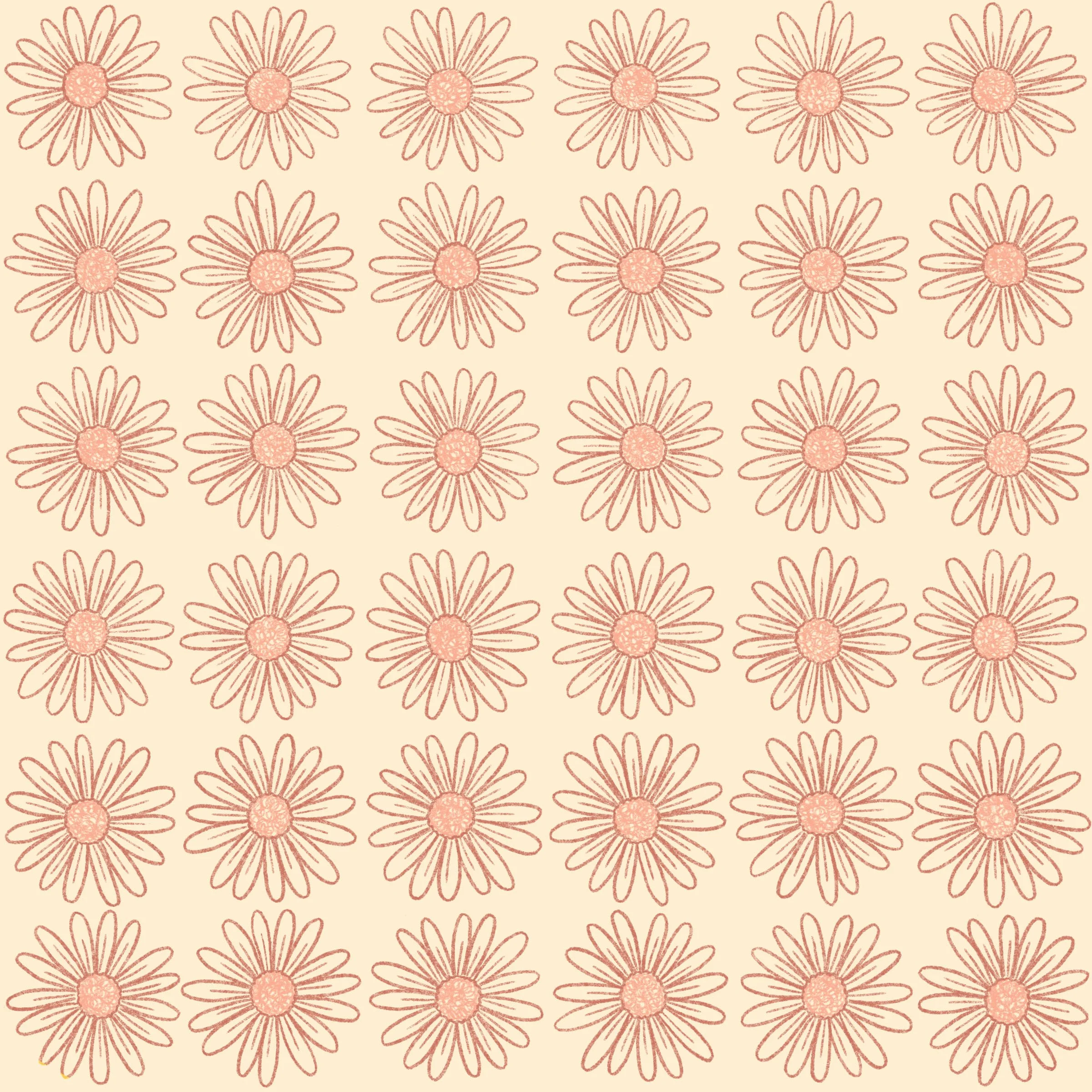 repeating daisies mauve pink rose ivory cream retro.jpg