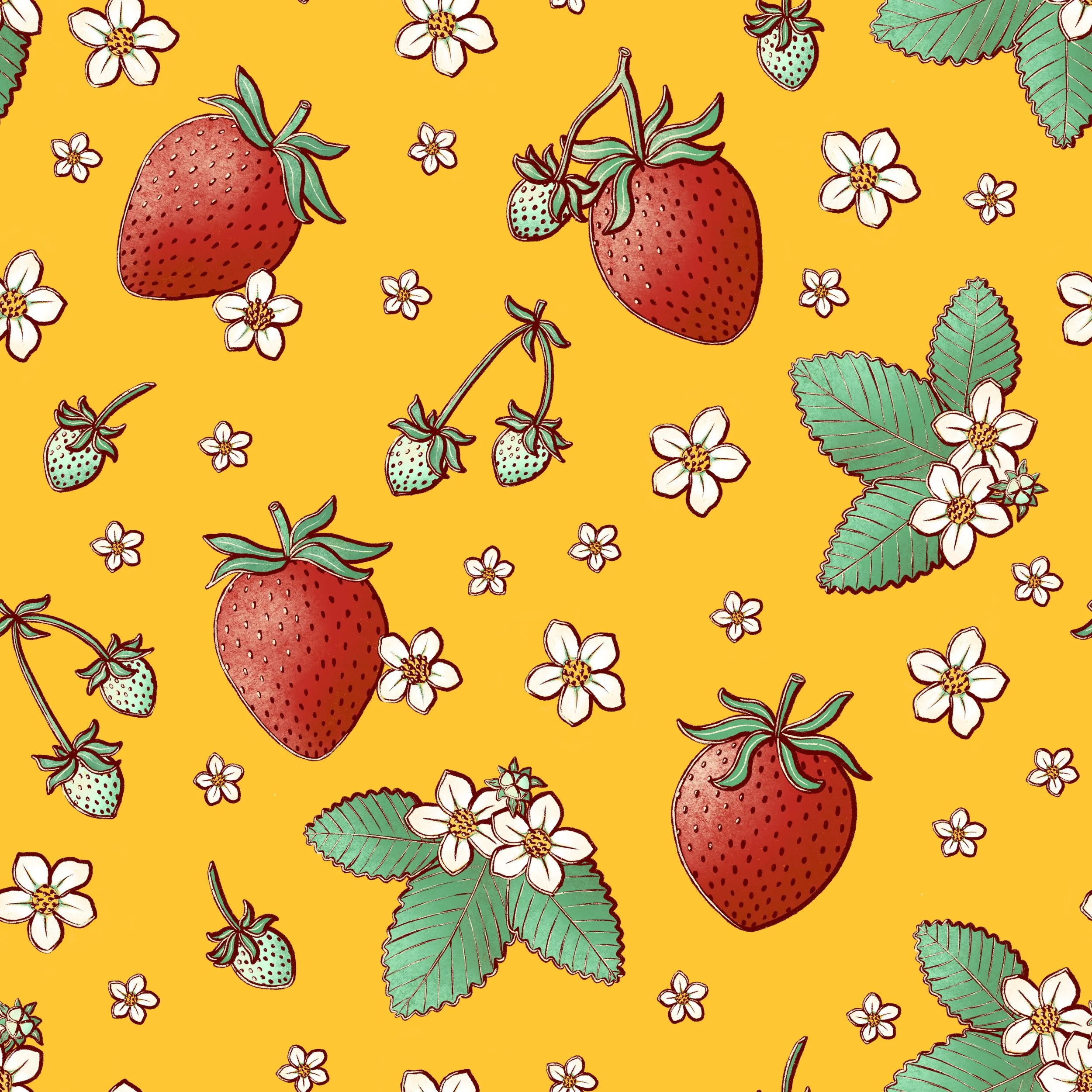 summer strawberries mustard yellow.jpg