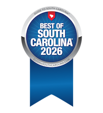 A blue pendant ribbon shows Best of South Carolina 2026
