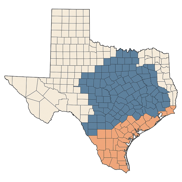 Texas Distribution Map for Panther Island Beer