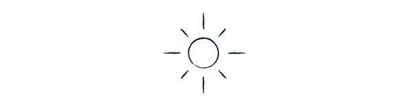 Sun icon with rays on a black background