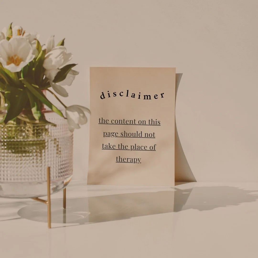 Just a gentle disclaimer reminder before scrolling 🌿

The content shared on this page is intended for general education, reflection, and encouragement. It is not a substitute for individualized therapy or mental health treatment. Everyone&rsquo;s ex