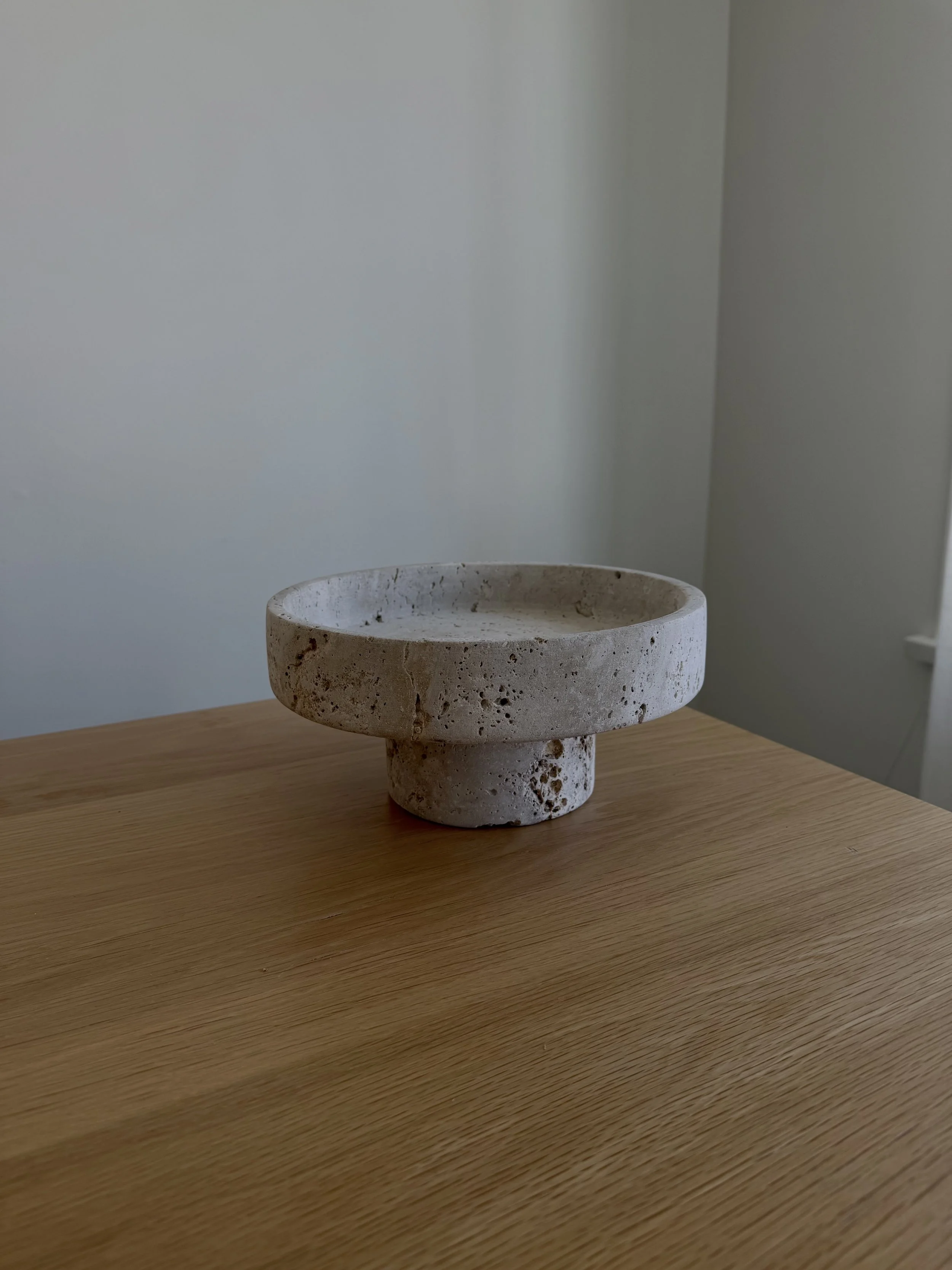 Travertine Pedestal Bowl