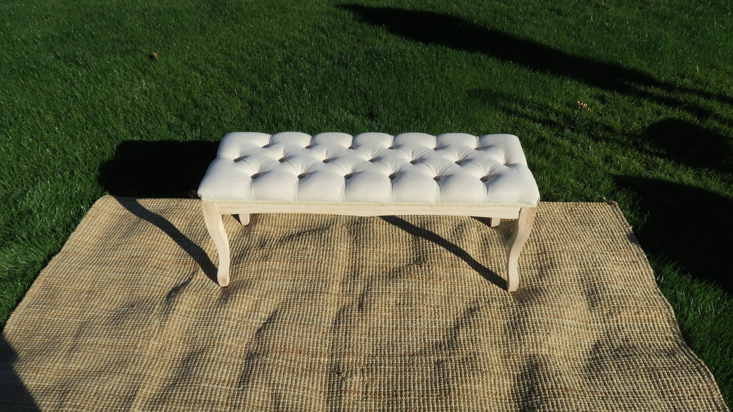 Cream Tufted Bench