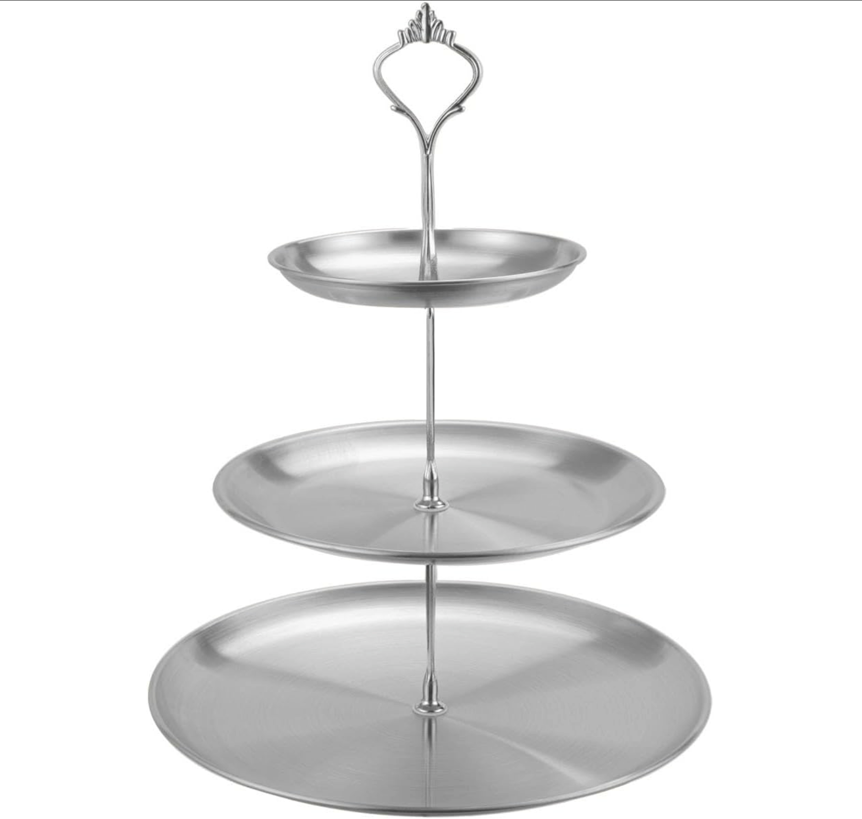 Smooth Silver Tiered Platter
