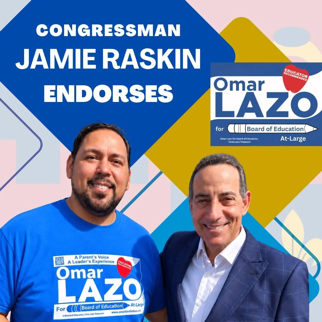 I want to extend my heartfelt thanks to Congressman Jamie Raskin for his endorsement and continued friendship.

Jamie has always been an inspiration to me and an example of what true public service looks like. He&rsquo;s accessible, down-to-earth, co