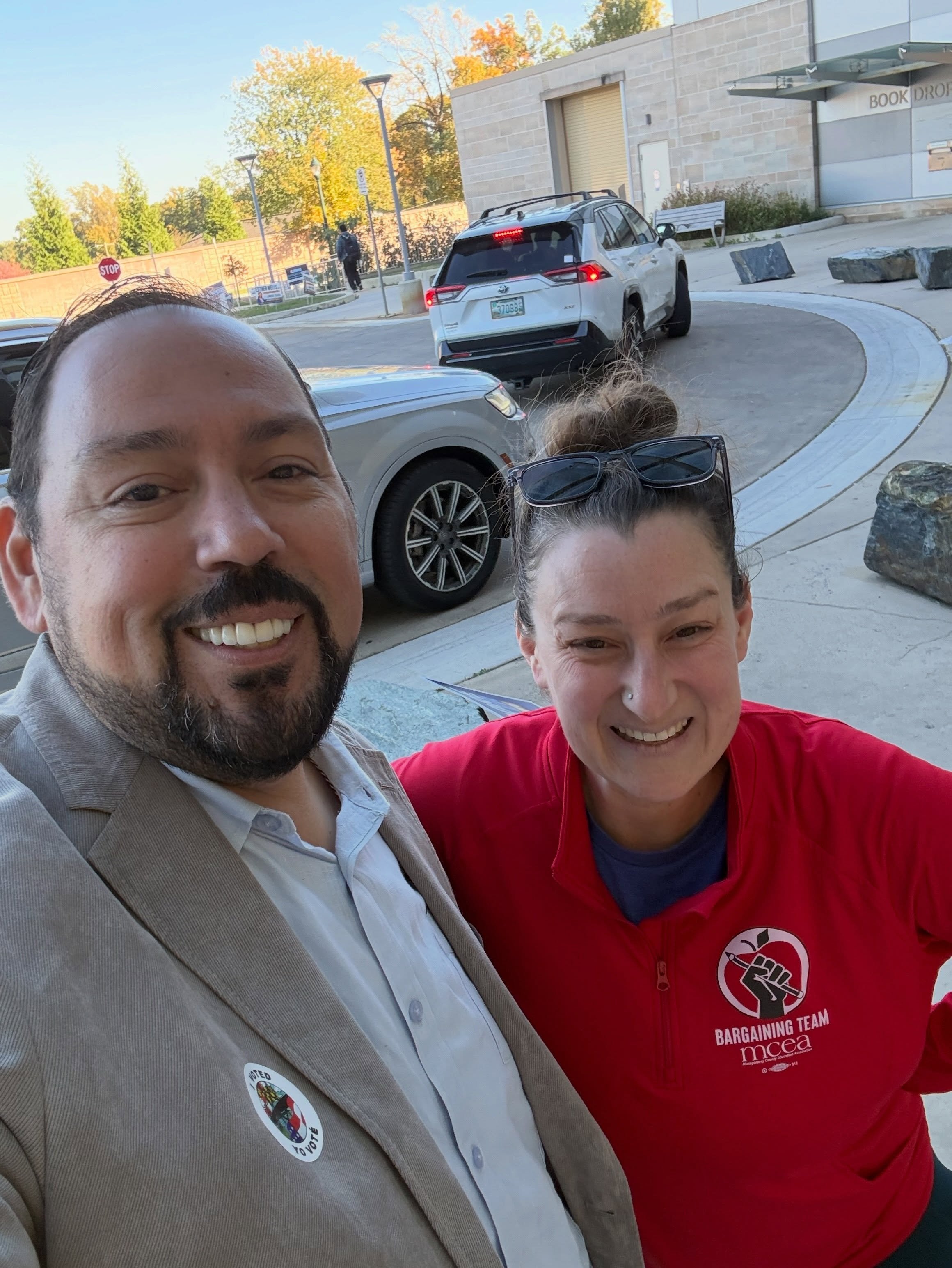 Thank you Elizabeth and all the teachers out at the polls. Your support means so much to me. Let&rsquo;s do this! #mcea #mcps #montgomerycountymd