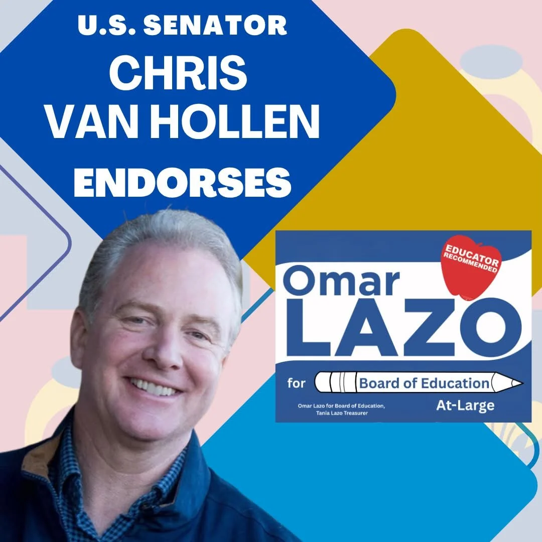 I&rsquo;m incredibly grateful to Senator Chris Van Hollen for his endorsement of my campaign for the Montgomery County Board of Education At-Large!

Senator Van Hollen has dedicated his career to public service, advocating for public education, expan