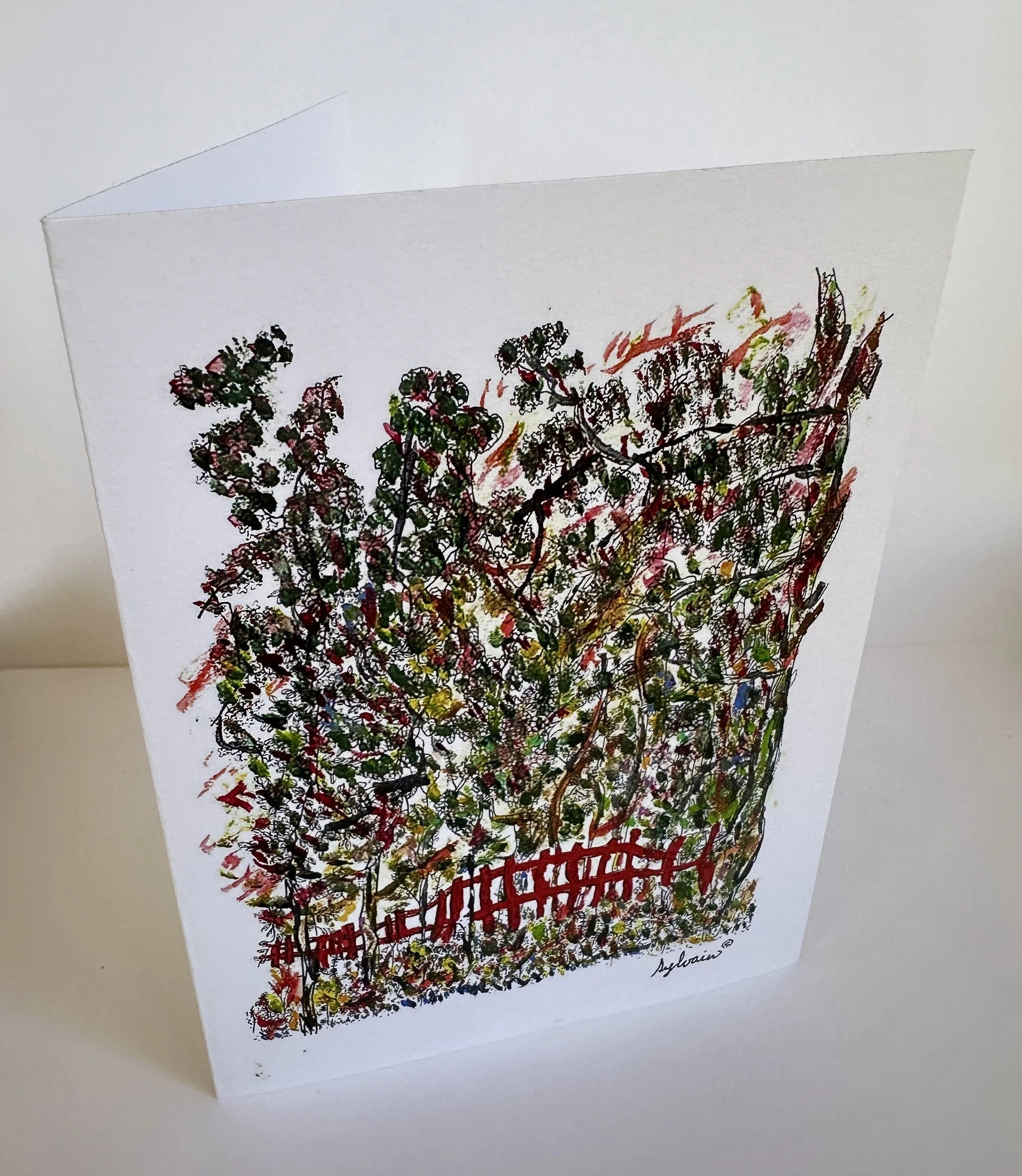   Red Fence - La clôture rouge    Blank Cards - Cartes sans texte    3.5” x 5” $3.50 US Each  