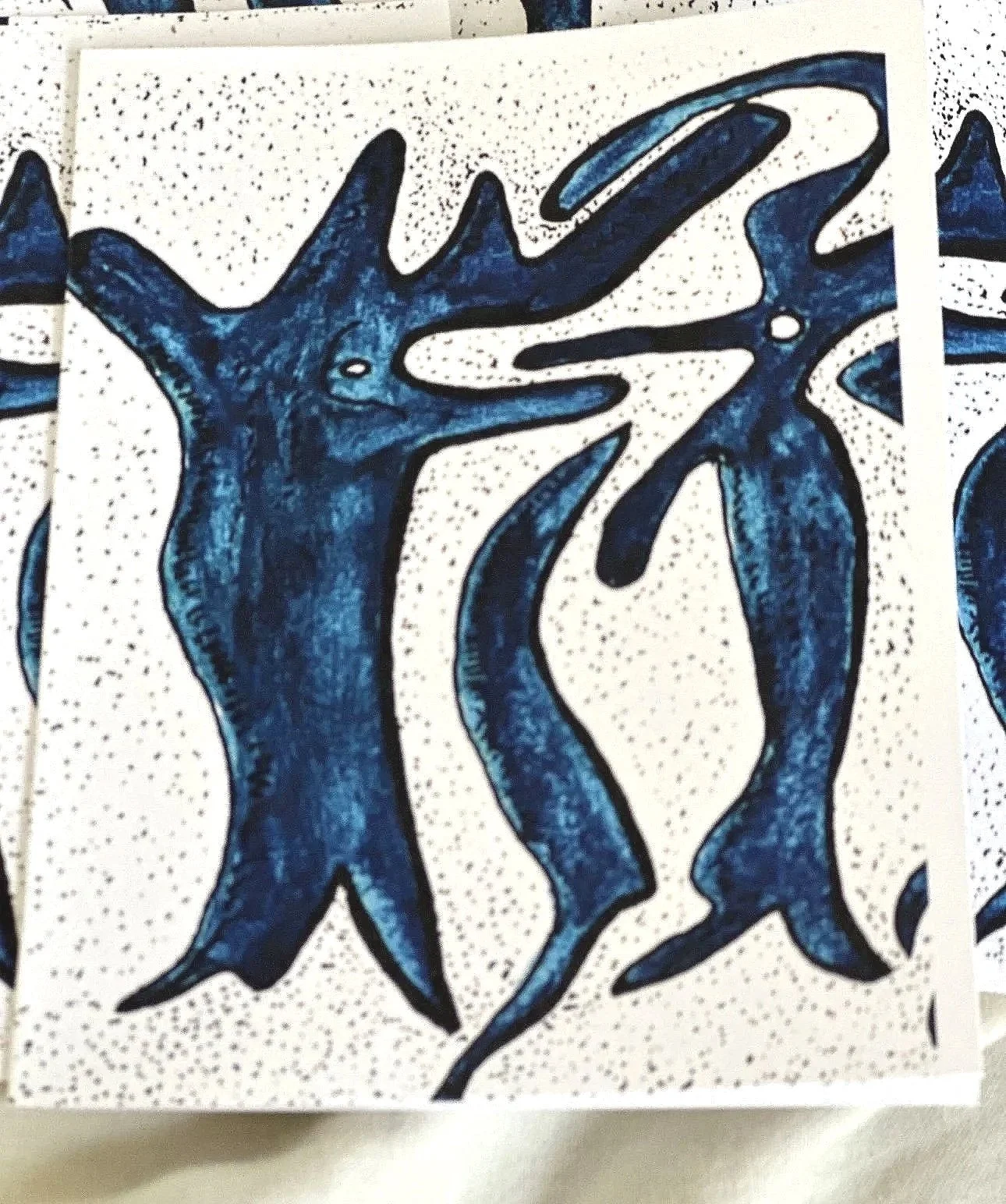   The Blue dancer - Le danseur bleu    Blank Cards - Cartes sans texte    3.5”x 5”     $3.50 US EacH  