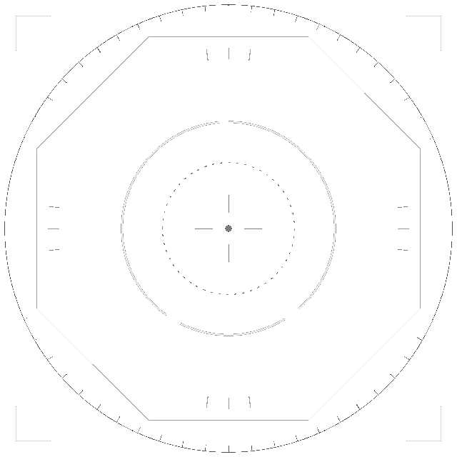 A radar display with rotating lines and concentric circles on a dark background.