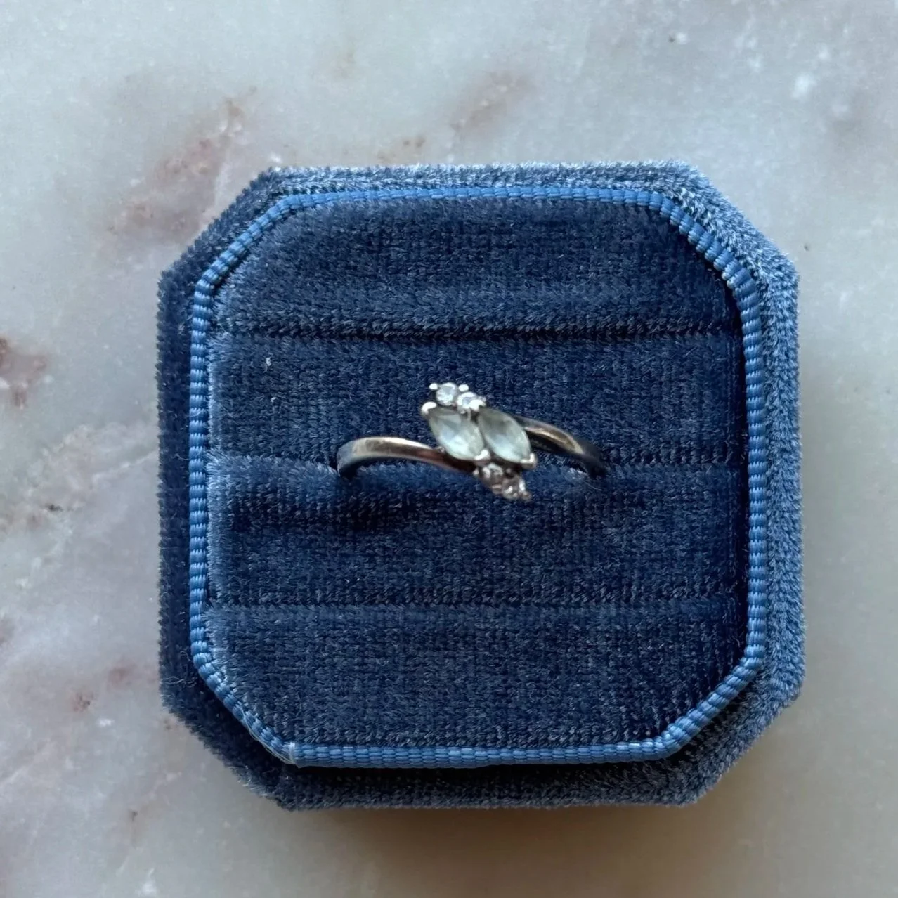 sold! Sterling and Topaz Diagonal Ring