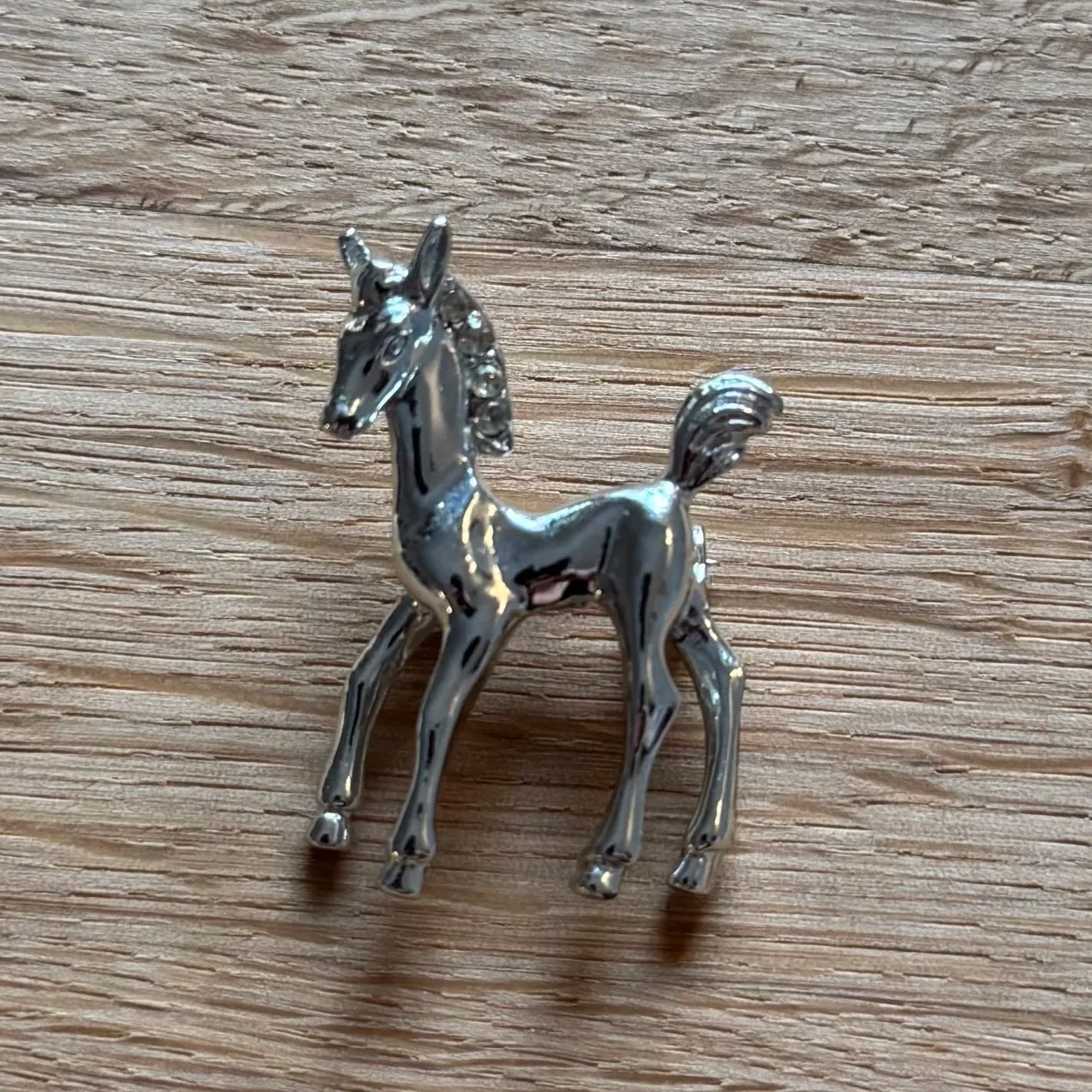 sold! Small Silver Tone Horse Brooch Pin