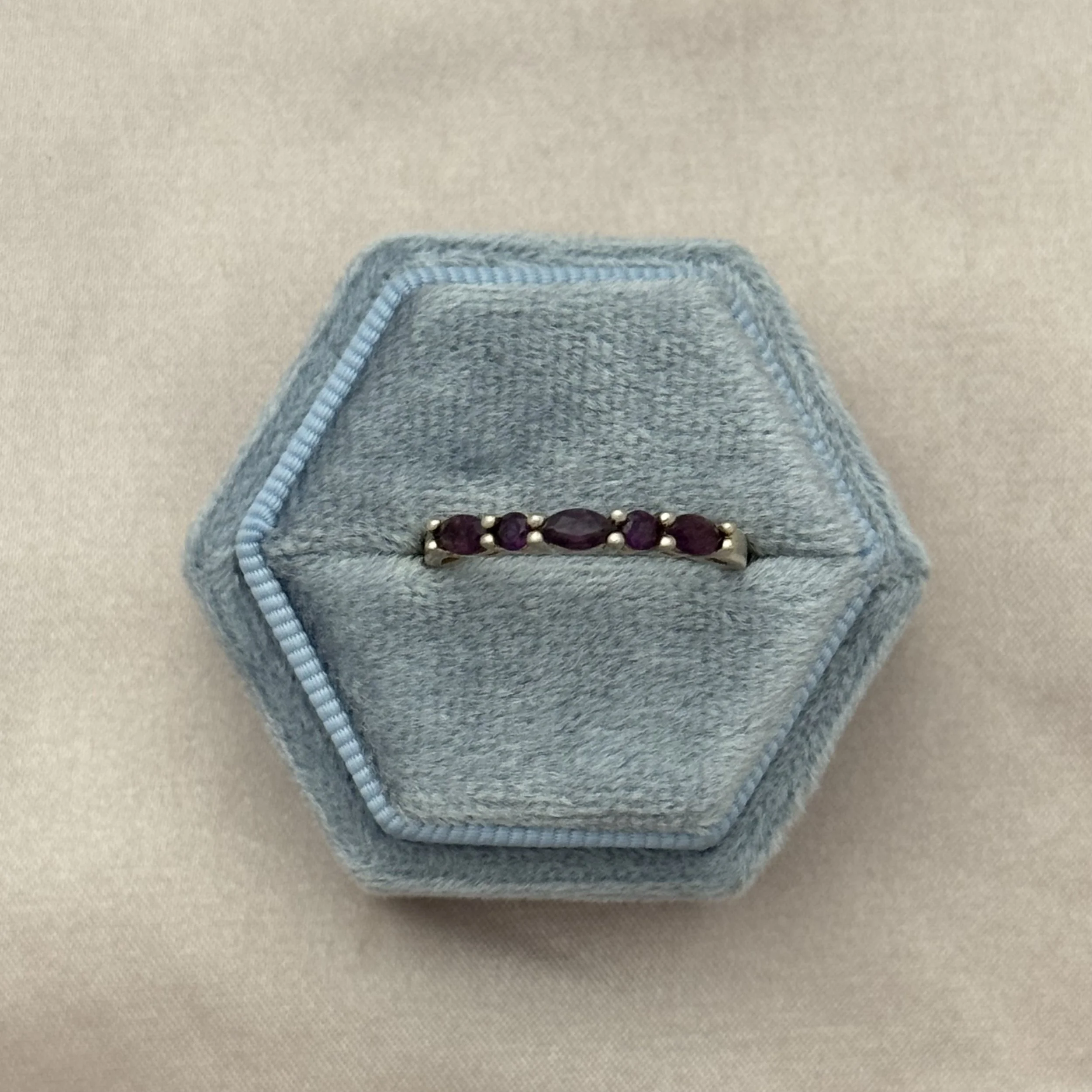 Sterling and Amethyst Band Ring