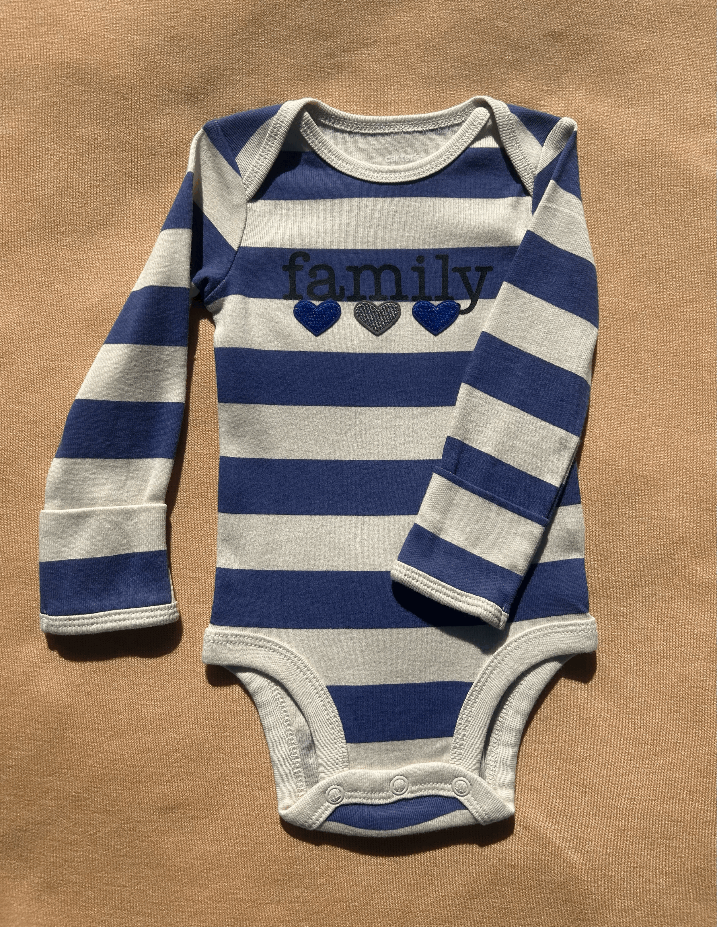 Family Striped Long Sleeve Cotton Onesie size 3 months