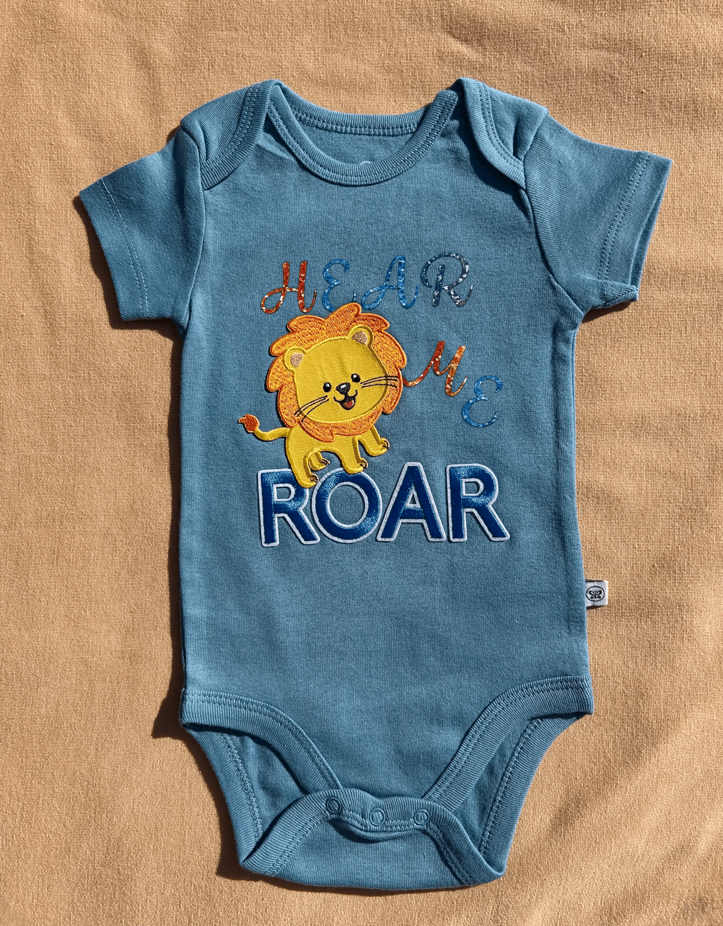 Hear Me ROAR Organic Cotton Baby Onesie size 3 to 6 months