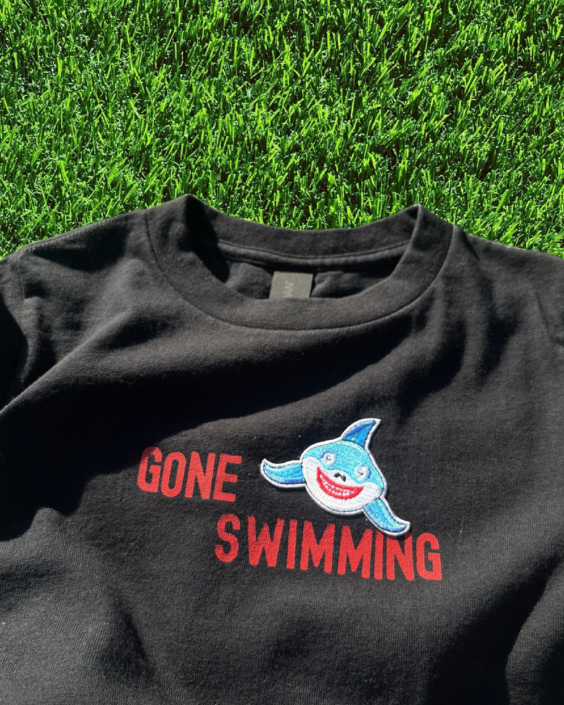 "Gone Swimming" Shark smiling (4t)