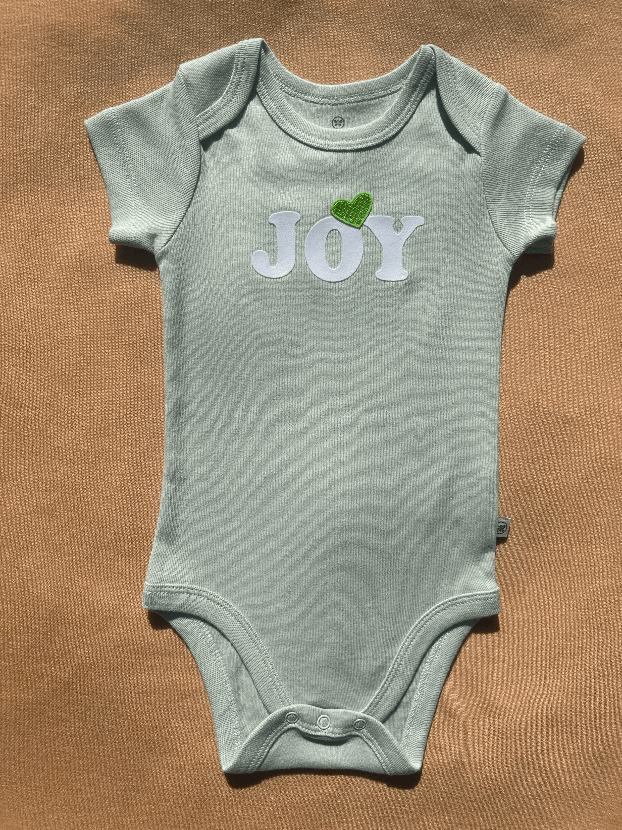 JOY Organic Cotton Mint Green Onesie size 3 to 6 months