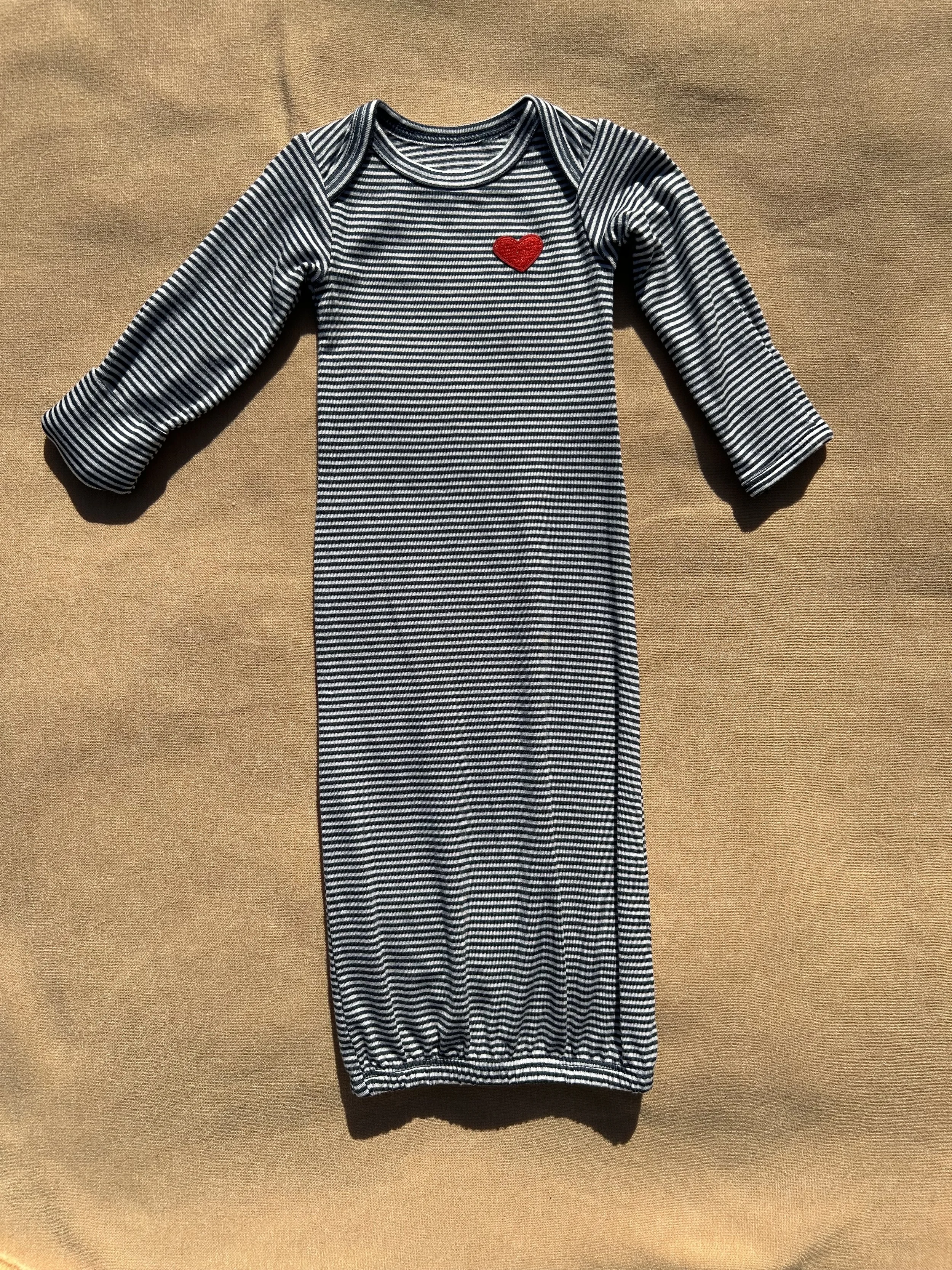 Heart & Stripes Preemie Gown
