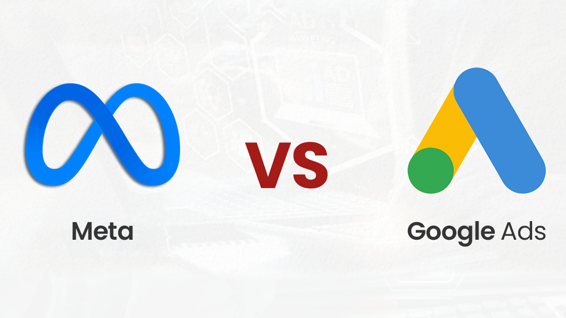 Meta Ads vs Google Ads logos for lead generation comparison