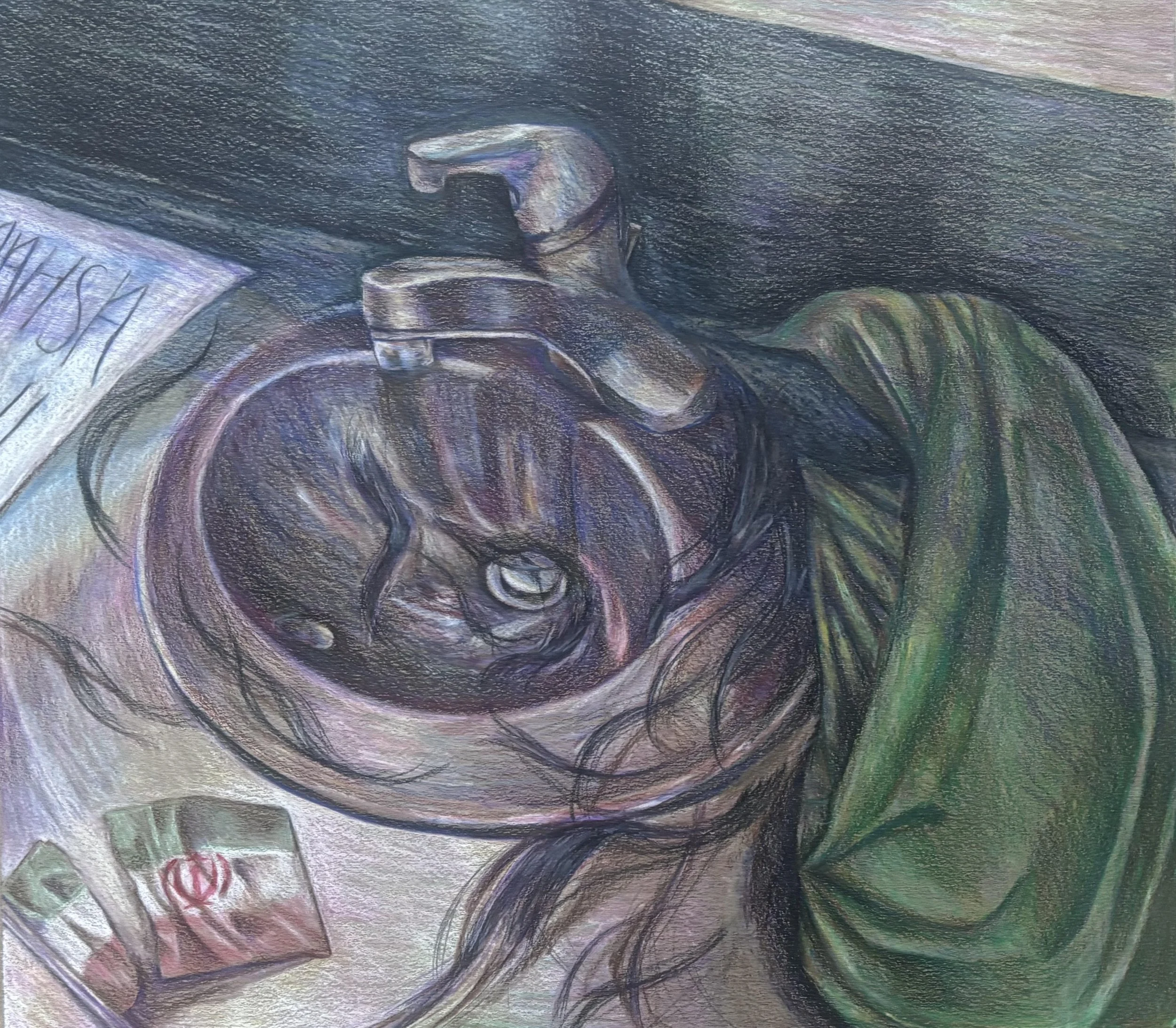 Mahsa Amini, Colored Pencil on Paper, 20” x 20”, 2023