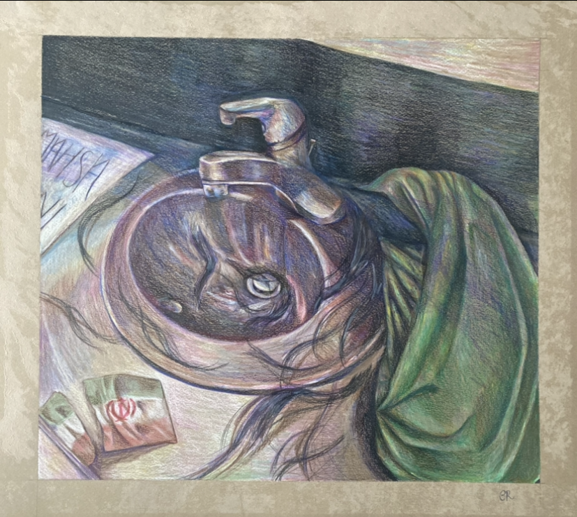 Mahsa Amini, Colored Pencil on Paper, 20” x 20”, 2023