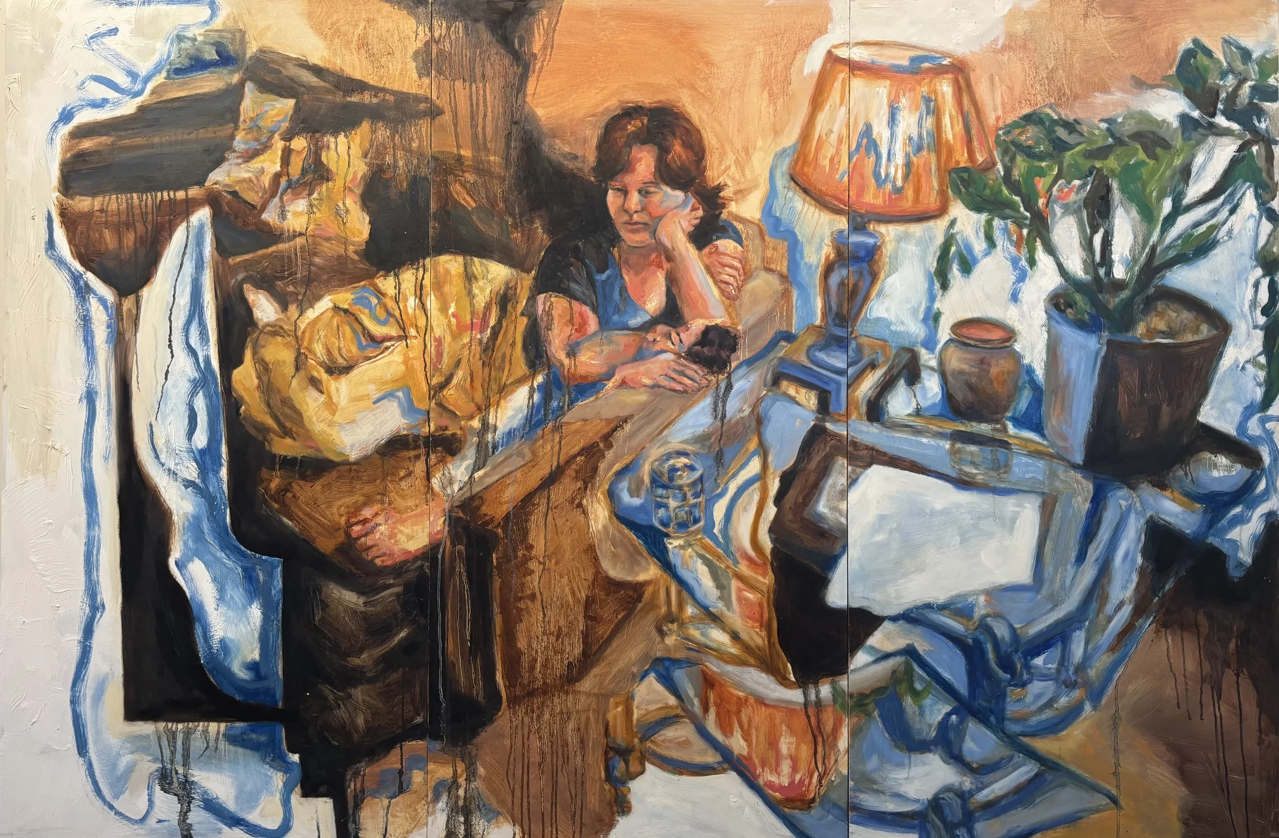 Dissociated Reality, Oil on MDF, 4 ft x 1.5ft (each panel), 2025