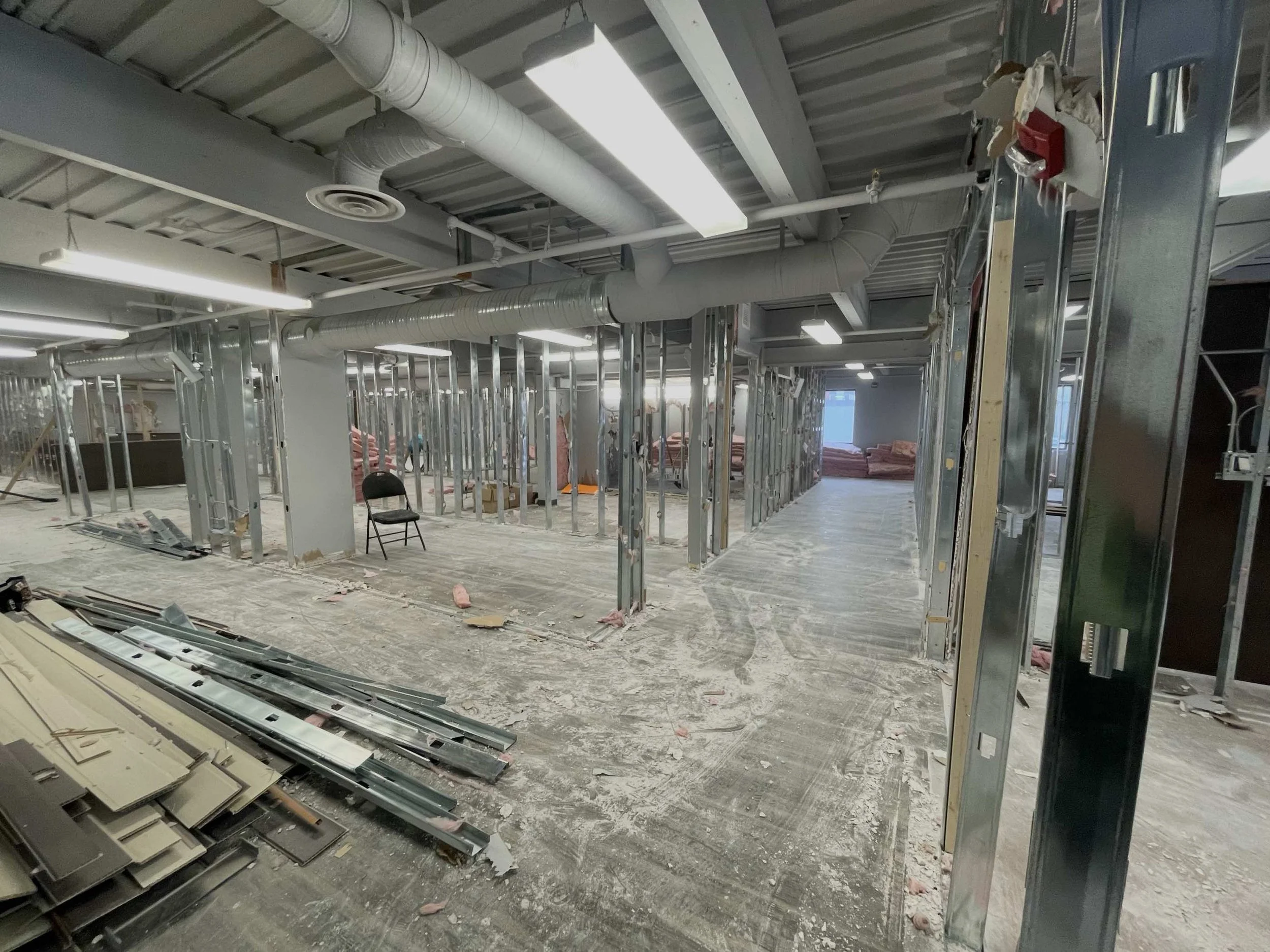 Commercial interior framing work by iConstruction