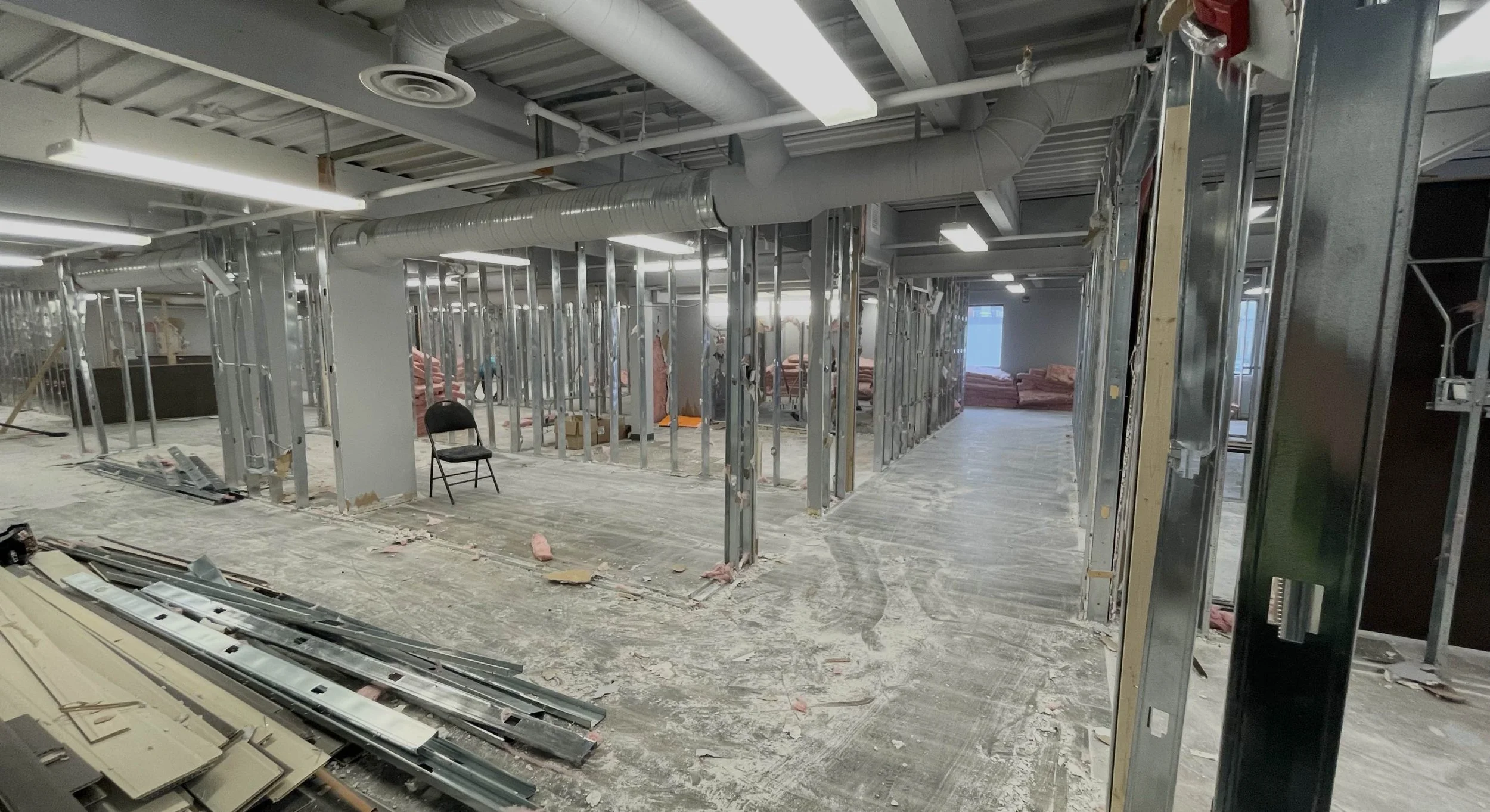 Commercial interior framing work by iConstruction