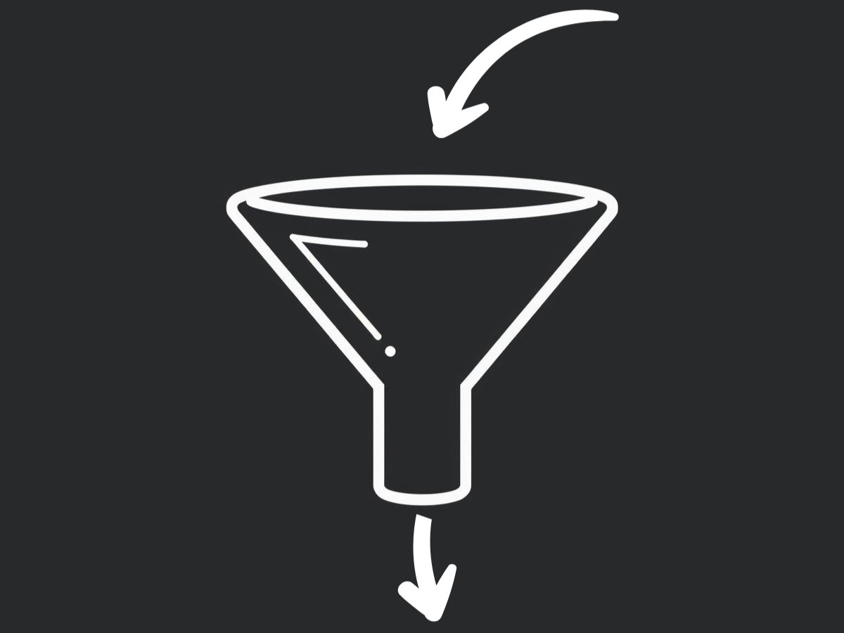 A black background with a white bar graph increasing in height from left to right, with an upward curved arrow indicating growth or progress.