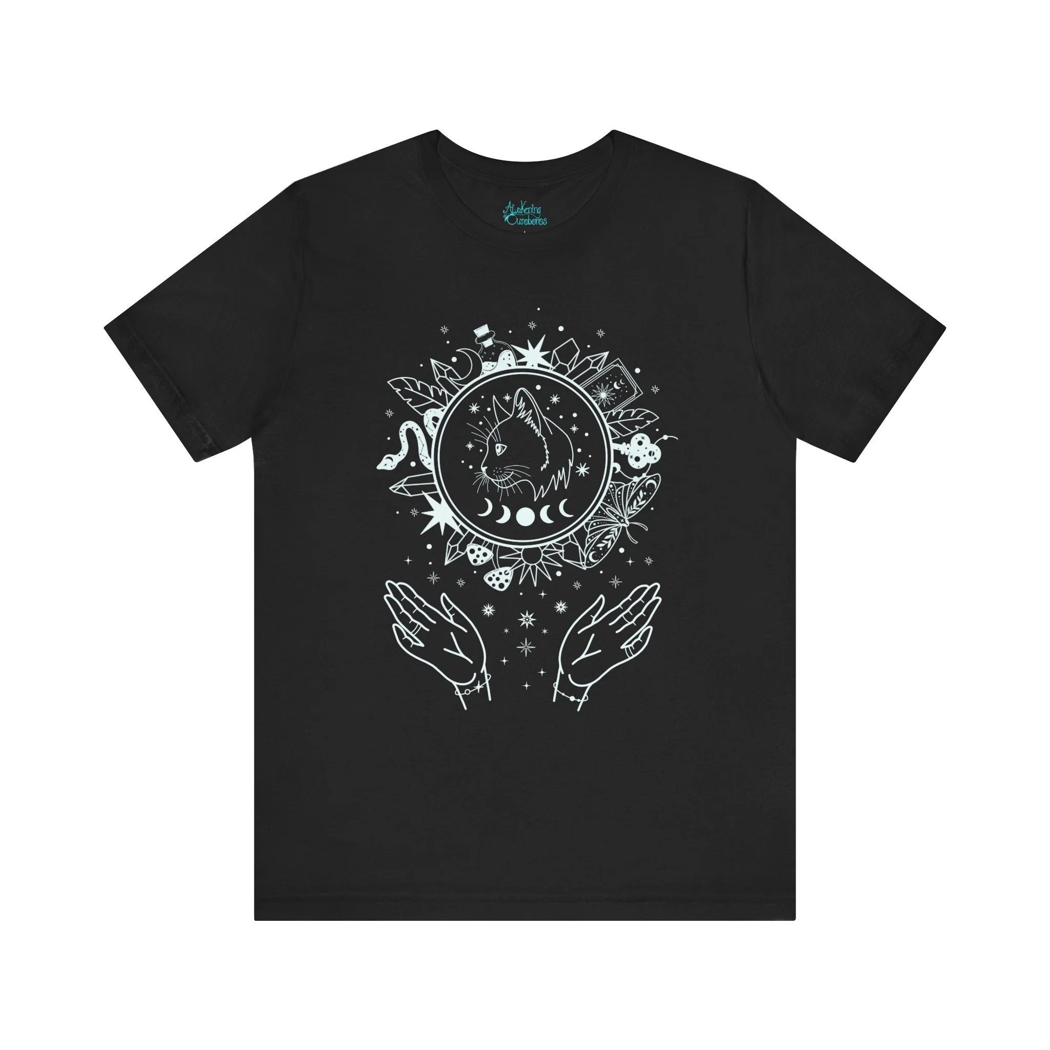 Familiar’s Spell — Magical Cat, Lunar Phases & Witch Talismans Shirt