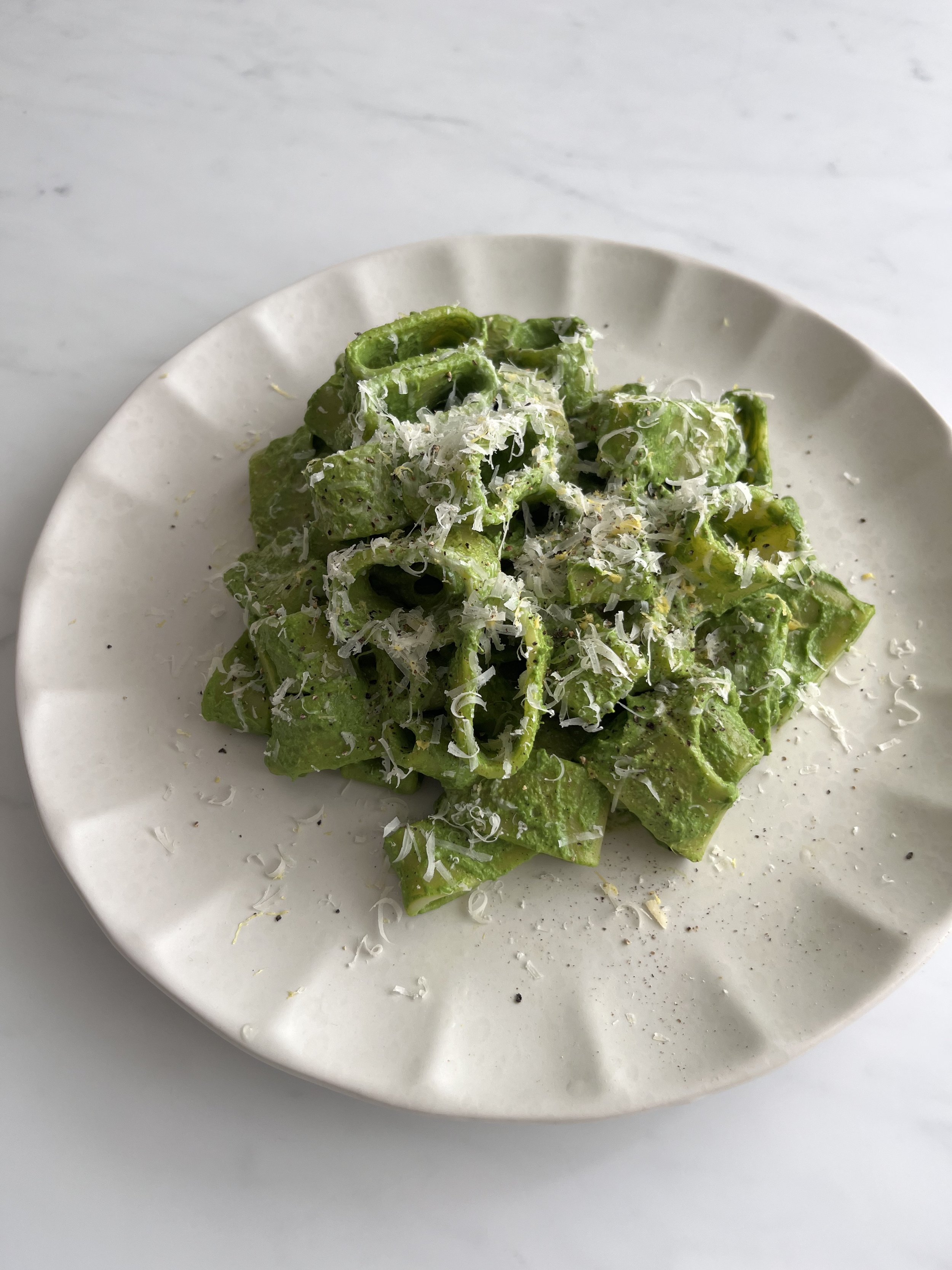 creamy silverbeet pasta
