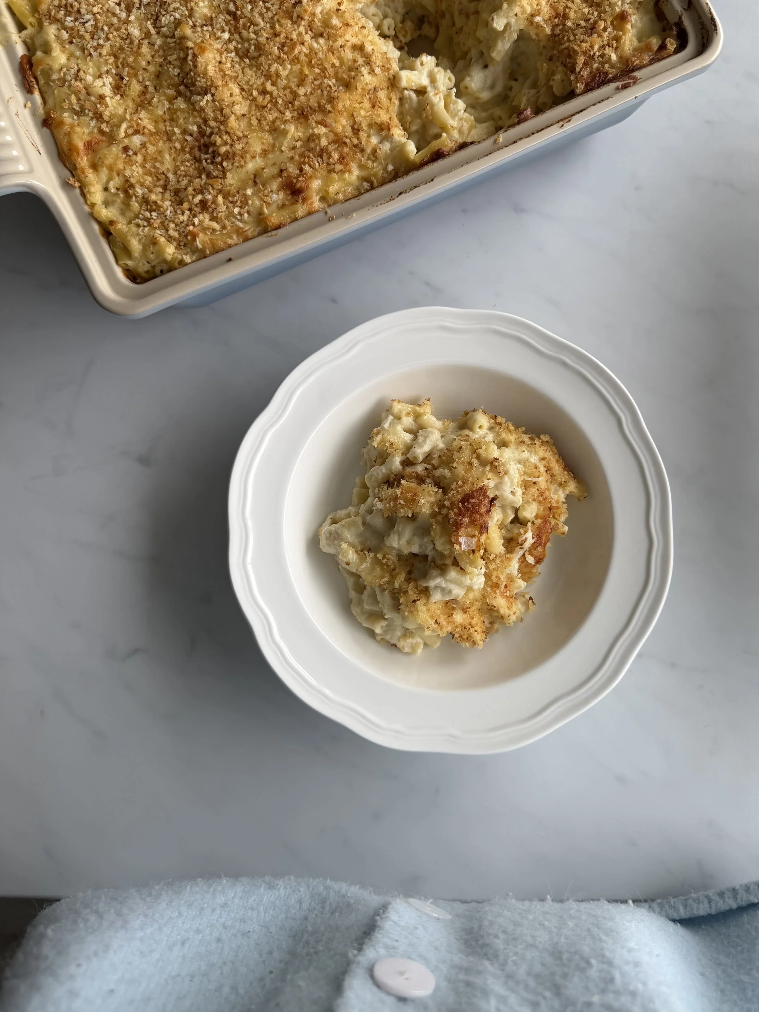 cauliflower and leek macaroni cheese
