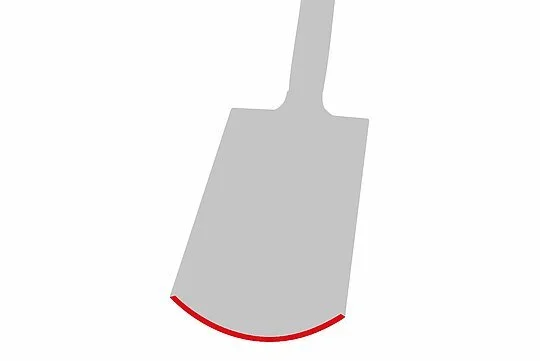 Close-up of Helko axe blade edge showing bevel and finish detail