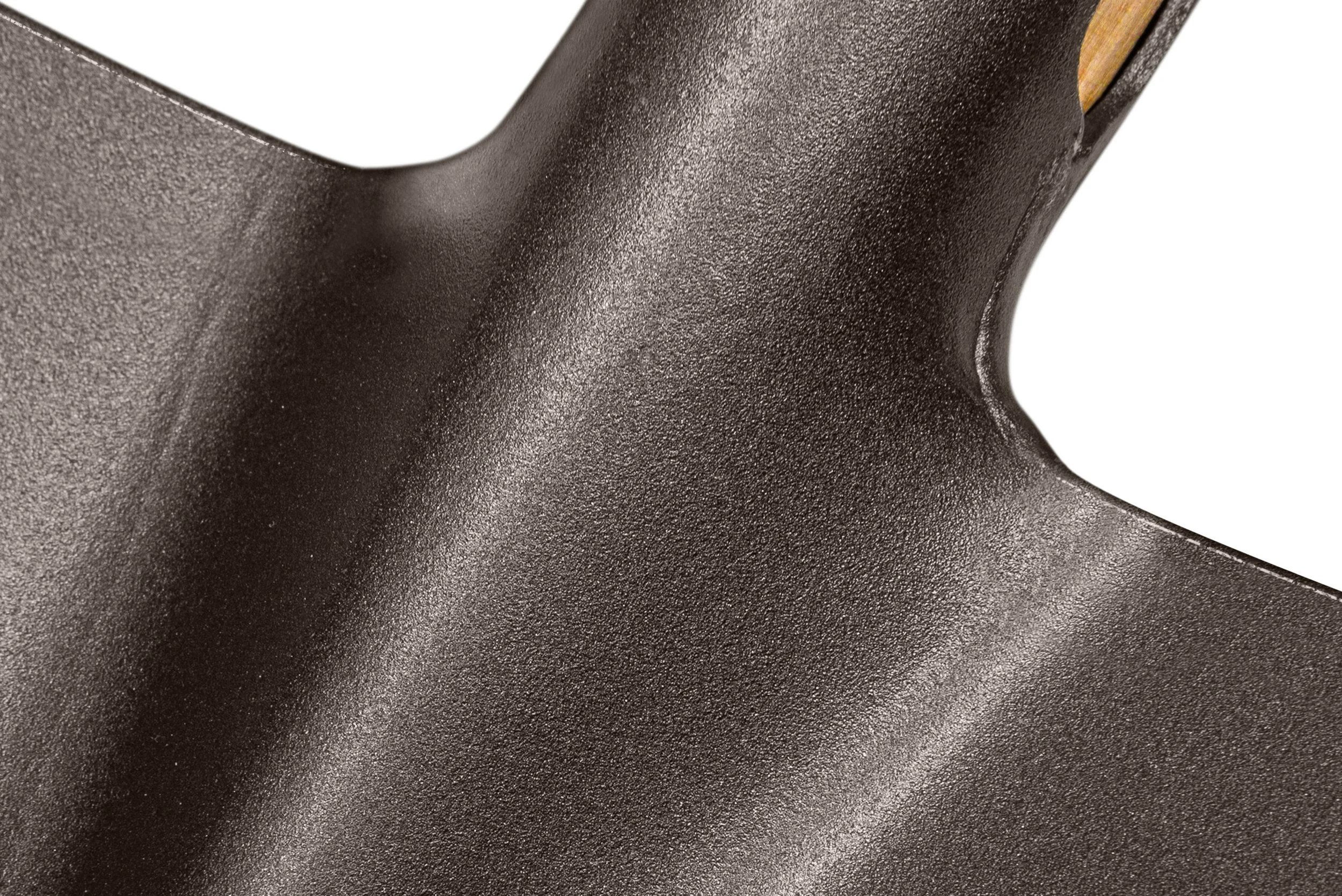 Close-up of Helko axe blade edge showing bevel and finish detail