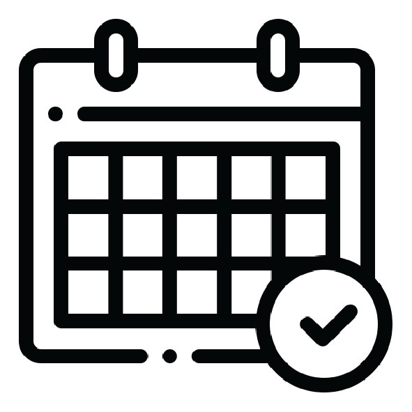 Calendar icon with a checkmark