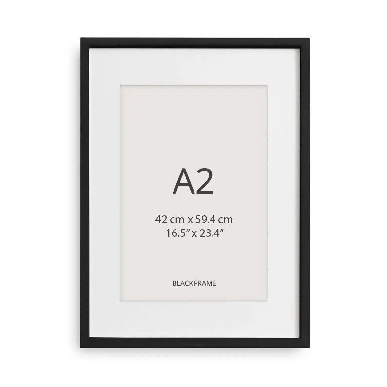 Black Frame With Mat – A2 Size
