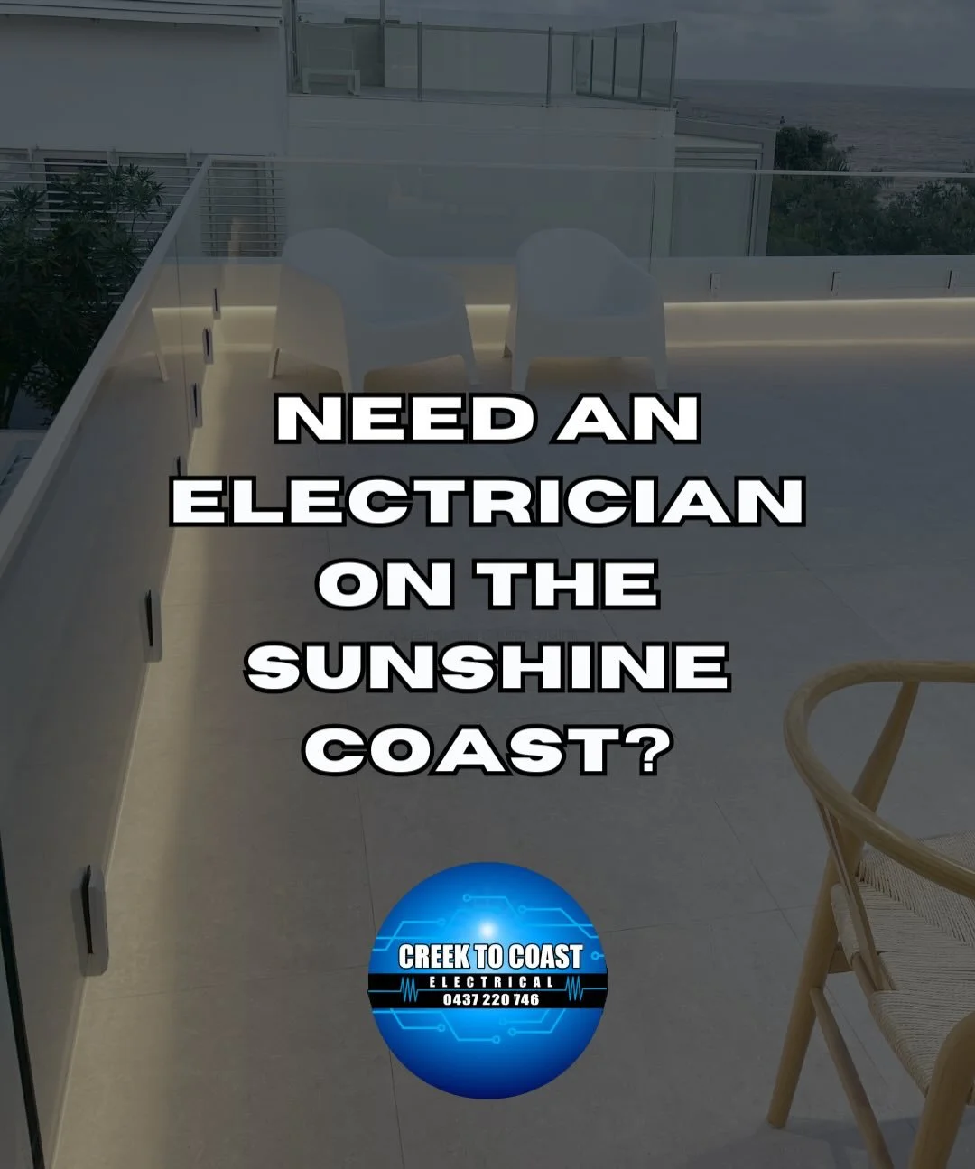 Need an electrician on the Sunshine Coast who actually turns up and does the job properly?

That&rsquo;s us. 👋🏼
Creek to Coast Electrical.

We&rsquo;re based on the Sunshine Coast and we specialise in residential work, meaning you get an electricia