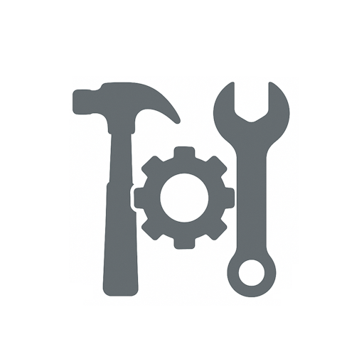Icon of a hammer, gear, and wrench