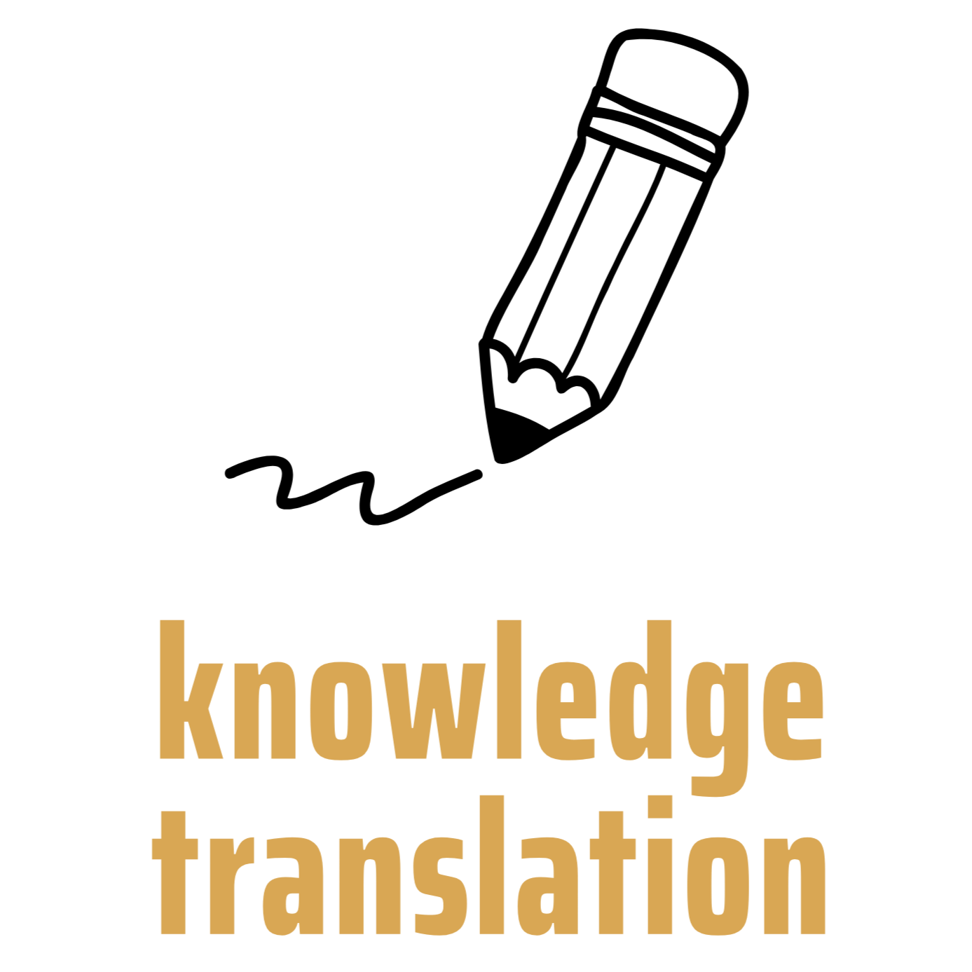 A black silhouette of a bear with the words 'Knowledge translation' in large, brown letters below it.