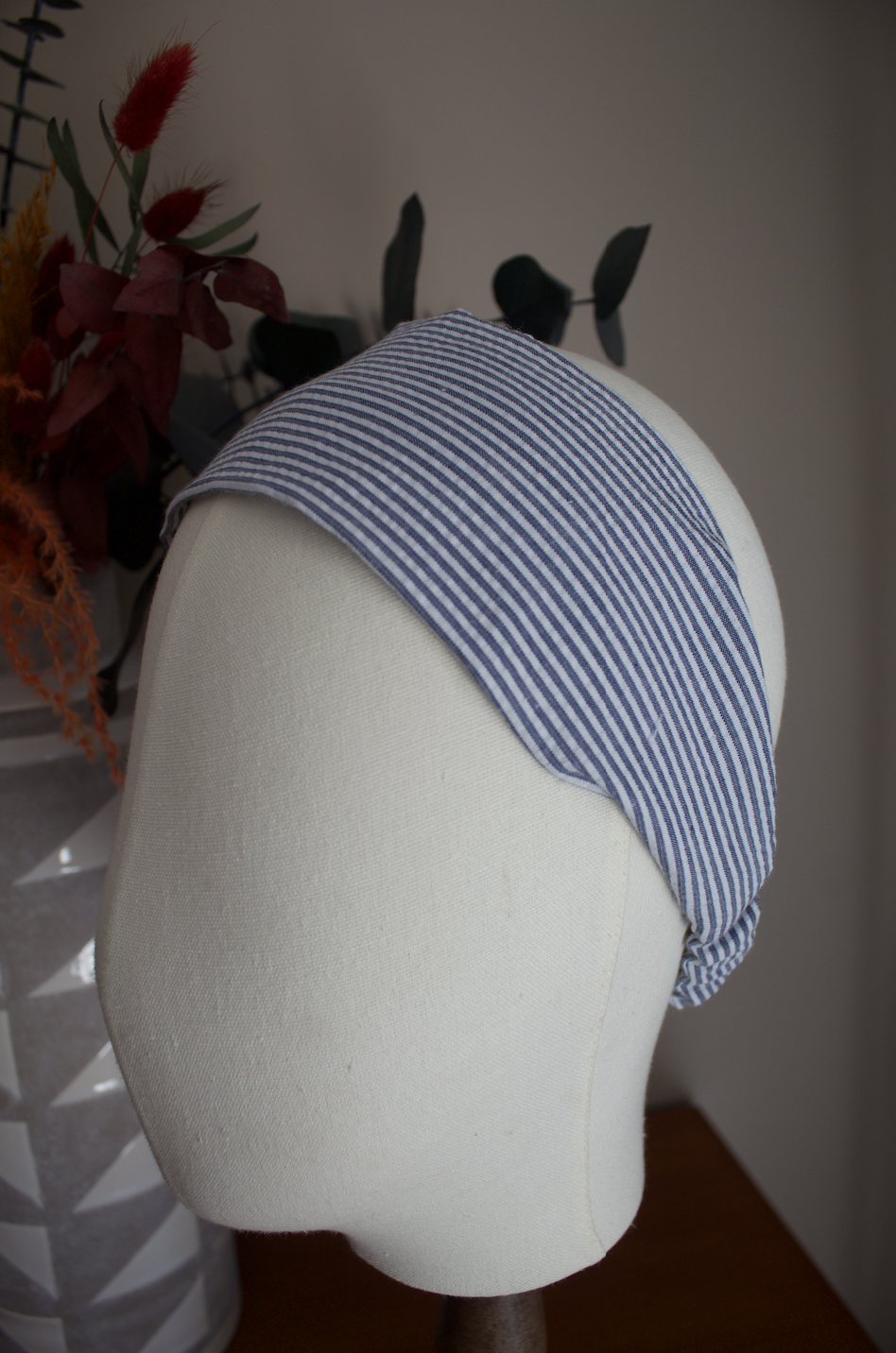 Bandeau à rayures bleu
