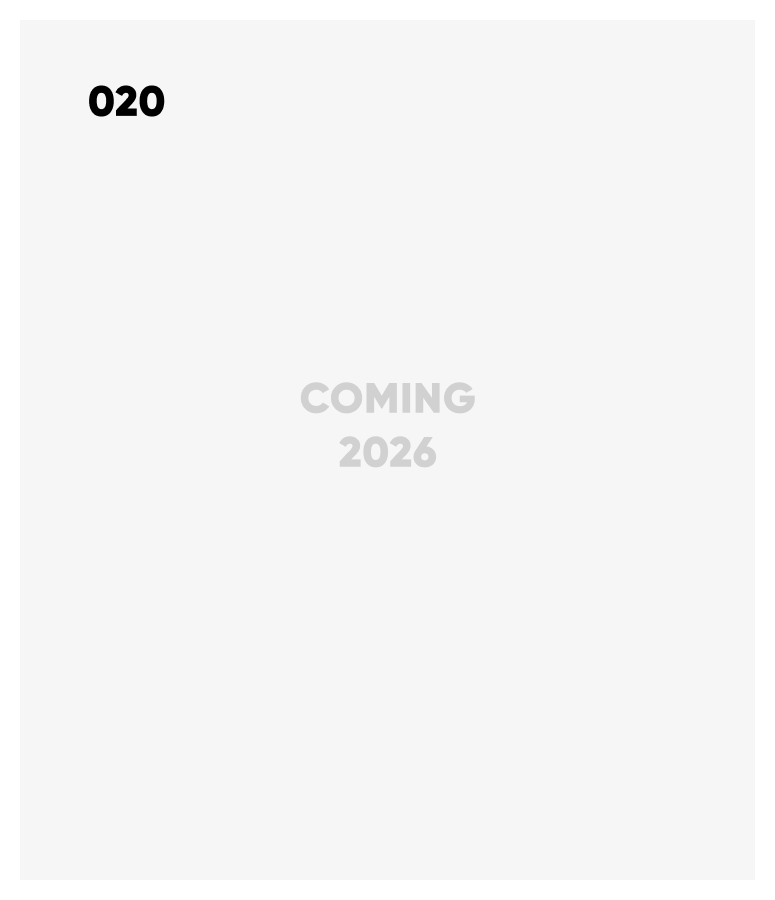 A promotional image indicating an upcoming release in 2026, with the number 020 in the top left corner and the words 'COMING 2026' in the center against a gray background.