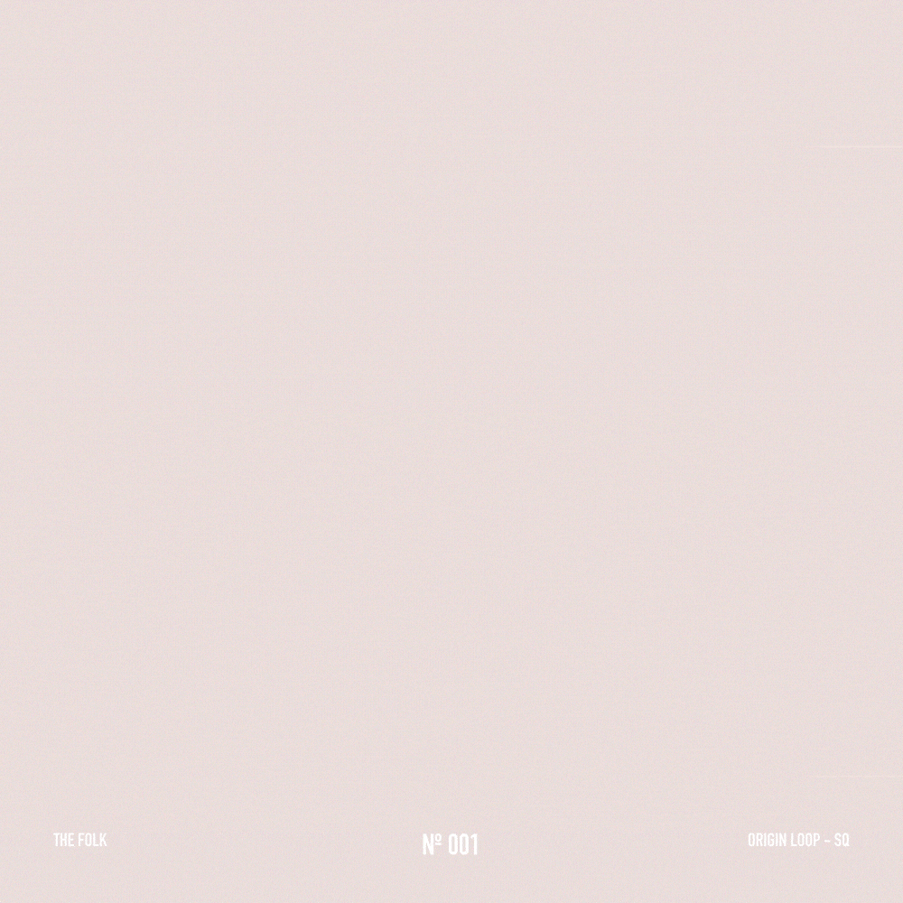 A plain, light-colored background with small text at the bottom indicating 'The Folk', 'No 001', and 'Origin Loop - SQ'.