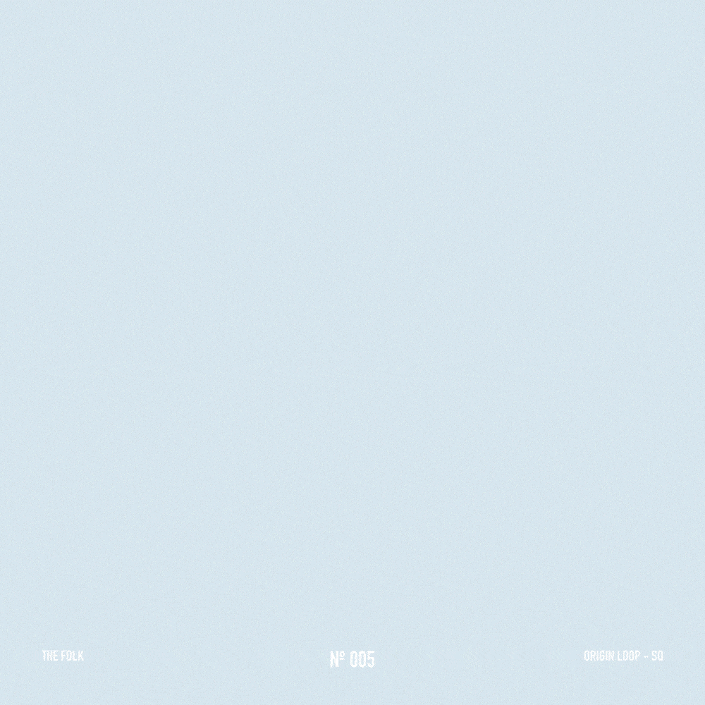 Light blue audiobook cover with minimal design, featuring small white text at the bottom reading 'The Folk' on the left, 'No 005' in the center, and 'Origin Deep - SD' on the right.